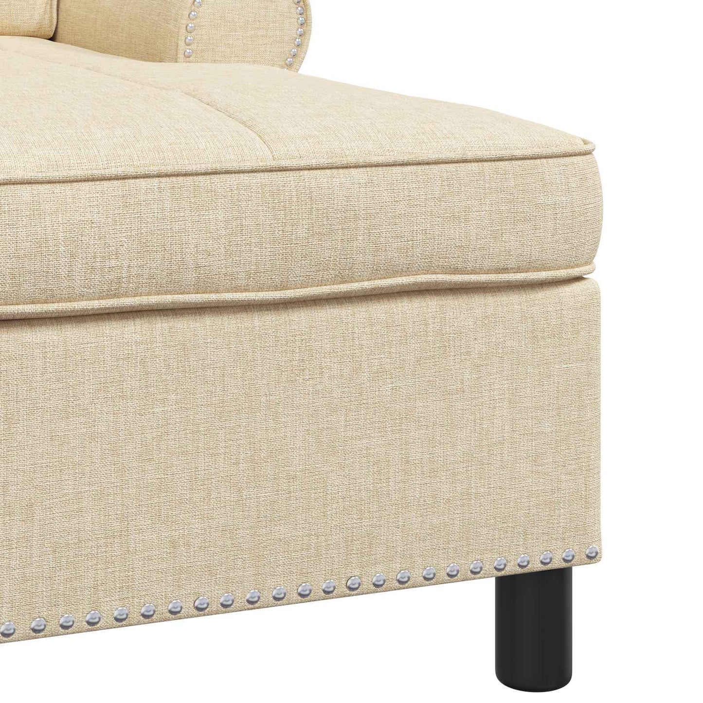 Chaise Lounge met kussen Crème 91 x 157 x 91 cm Stof is nu te koop bij PeponiXL, paradijselijk wonen!