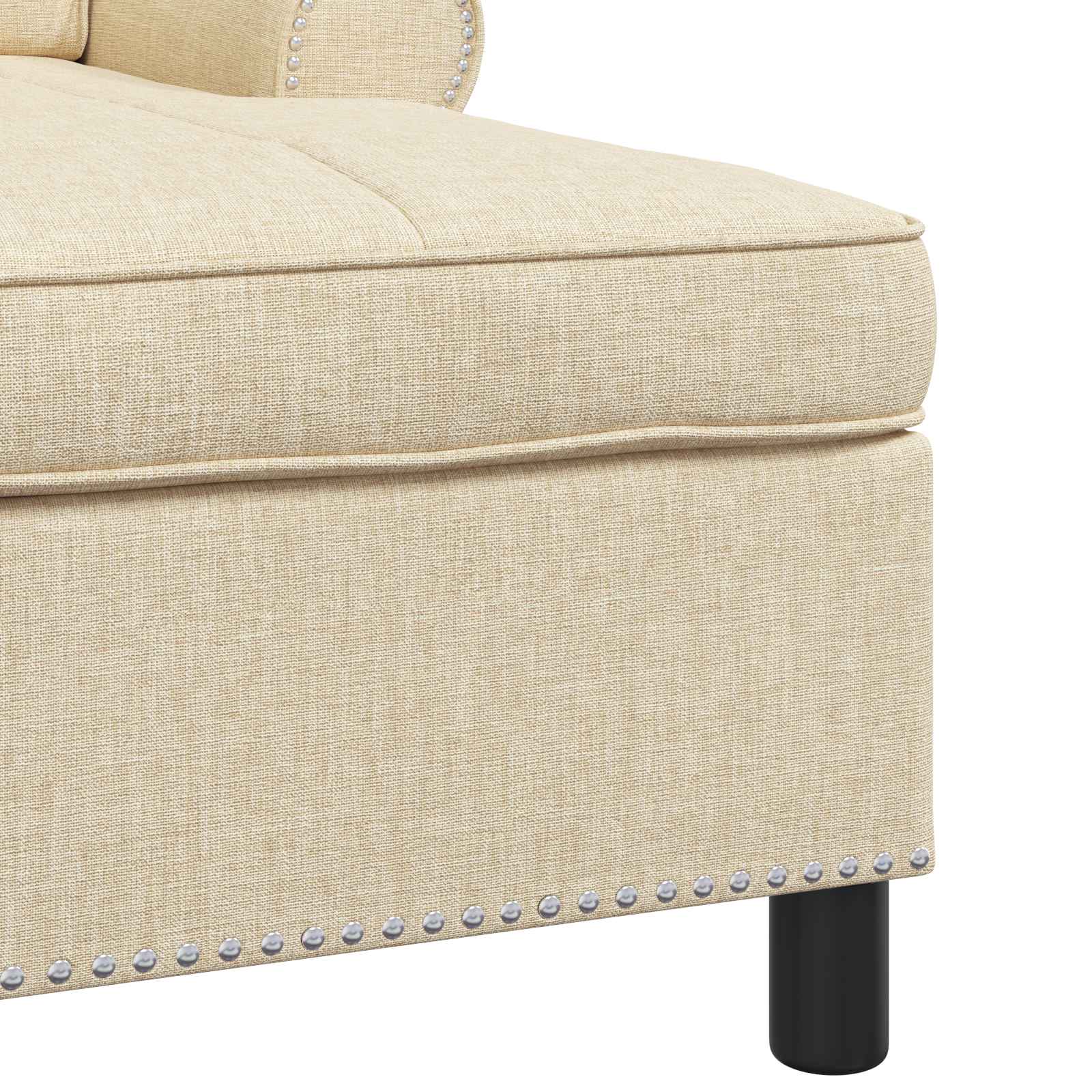 Chaise Lounge met kussen Crème 91 x 157 x 91 cm Stof is nu te koop bij PeponiXL, paradijselijk wonen!