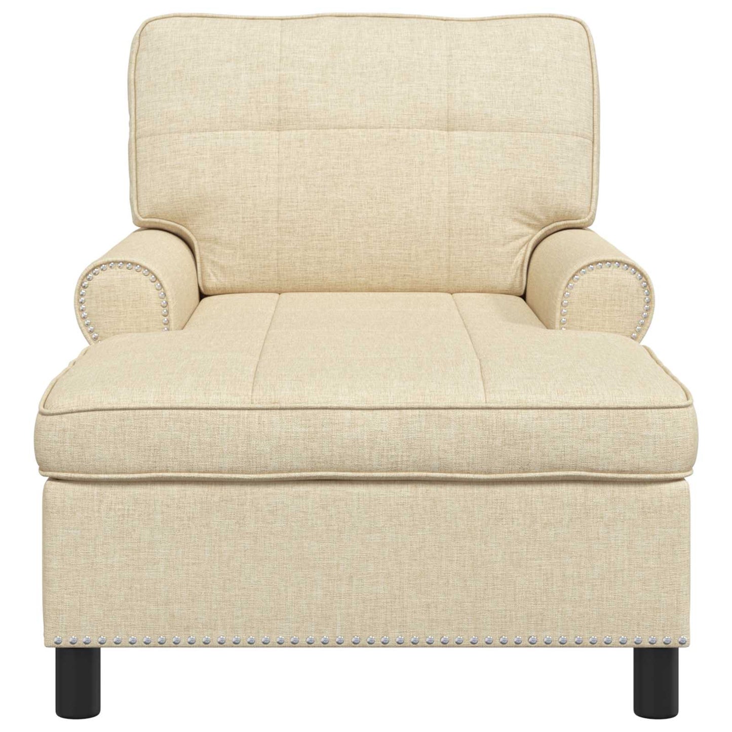 Chaise Lounge met kussen Crème 91 x 157 x 91 cm Stof is nu te koop bij PeponiXL, paradijselijk wonen!