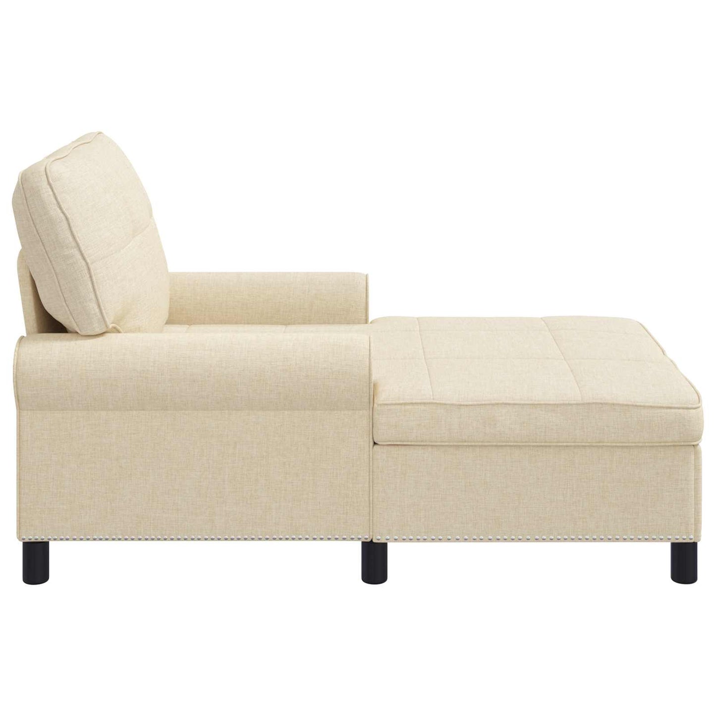 Chaise Lounge met kussen Crème 91 x 157 x 91 cm Stof is nu te koop bij PeponiXL, paradijselijk wonen!