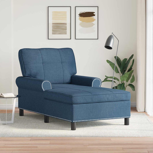 Chaise Lounge met kussen Blauw 91 x 157 x 91 cm Stof is nu te koop bij PeponiXL, paradijselijk wonen!