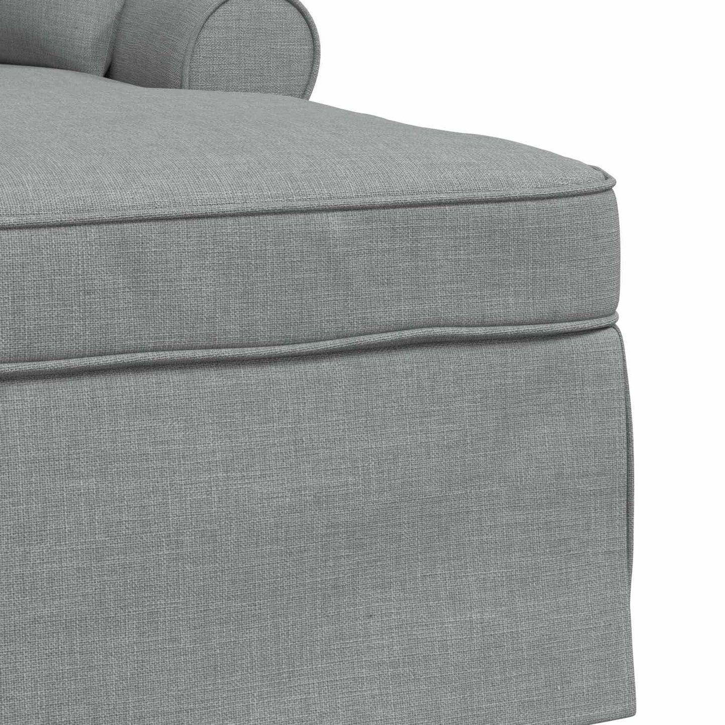 Chaise Lounge met Rok met kussen 3 pcs Lichtgrijs Stof is nu te koop bij PeponiXL, paradijselijk wonen!