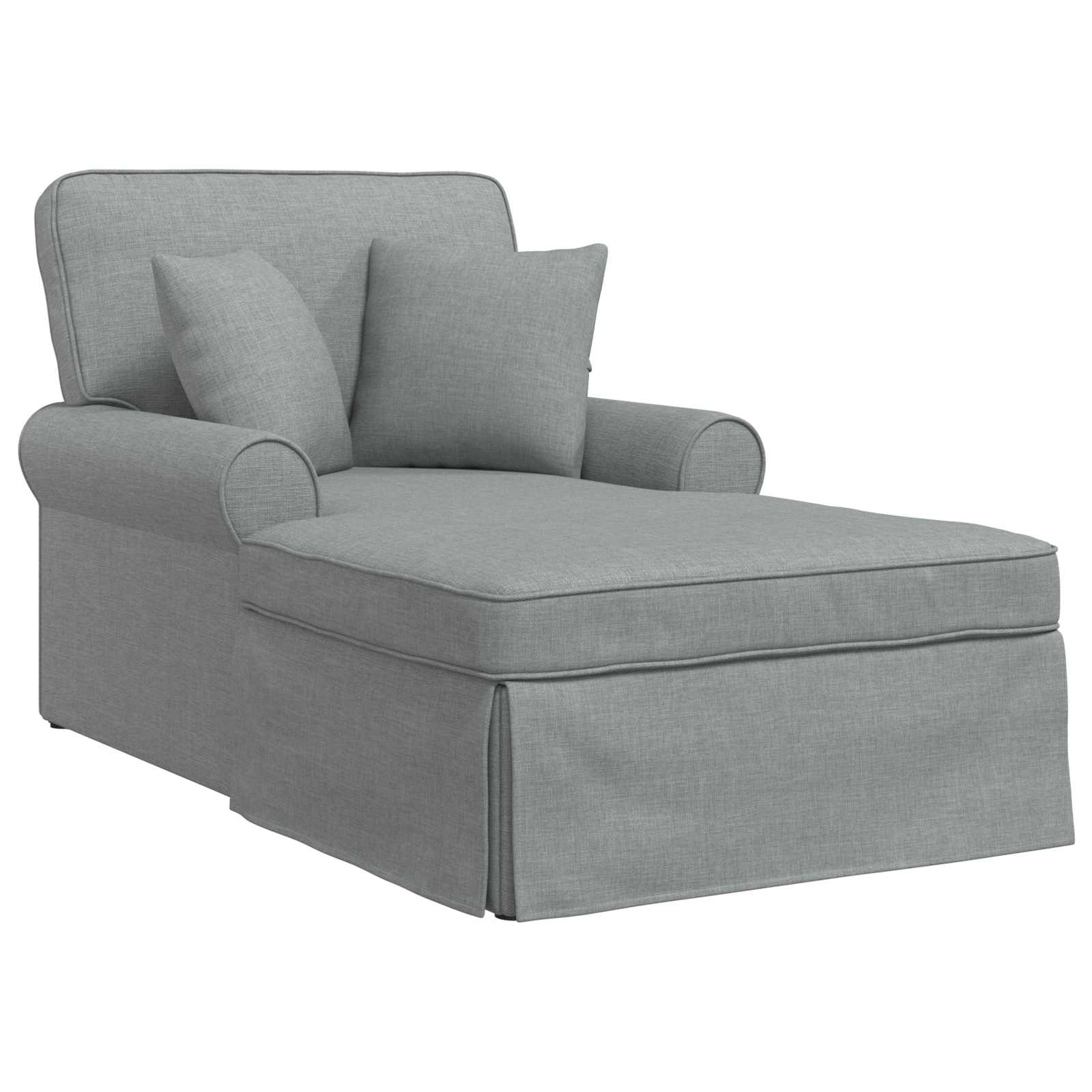 Chaise Lounge met Rok met kussen 3 pcs Lichtgrijs Stof is nu te koop bij PeponiXL, paradijselijk wonen!
