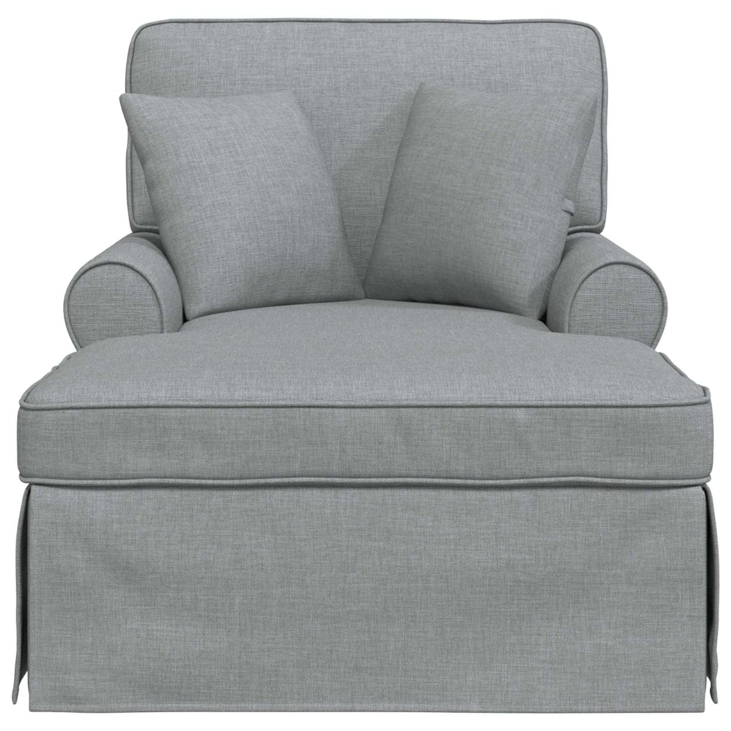 Chaise Lounge met Rok met kussen 3 pcs Lichtgrijs Stof is nu te koop bij PeponiXL, paradijselijk wonen!
