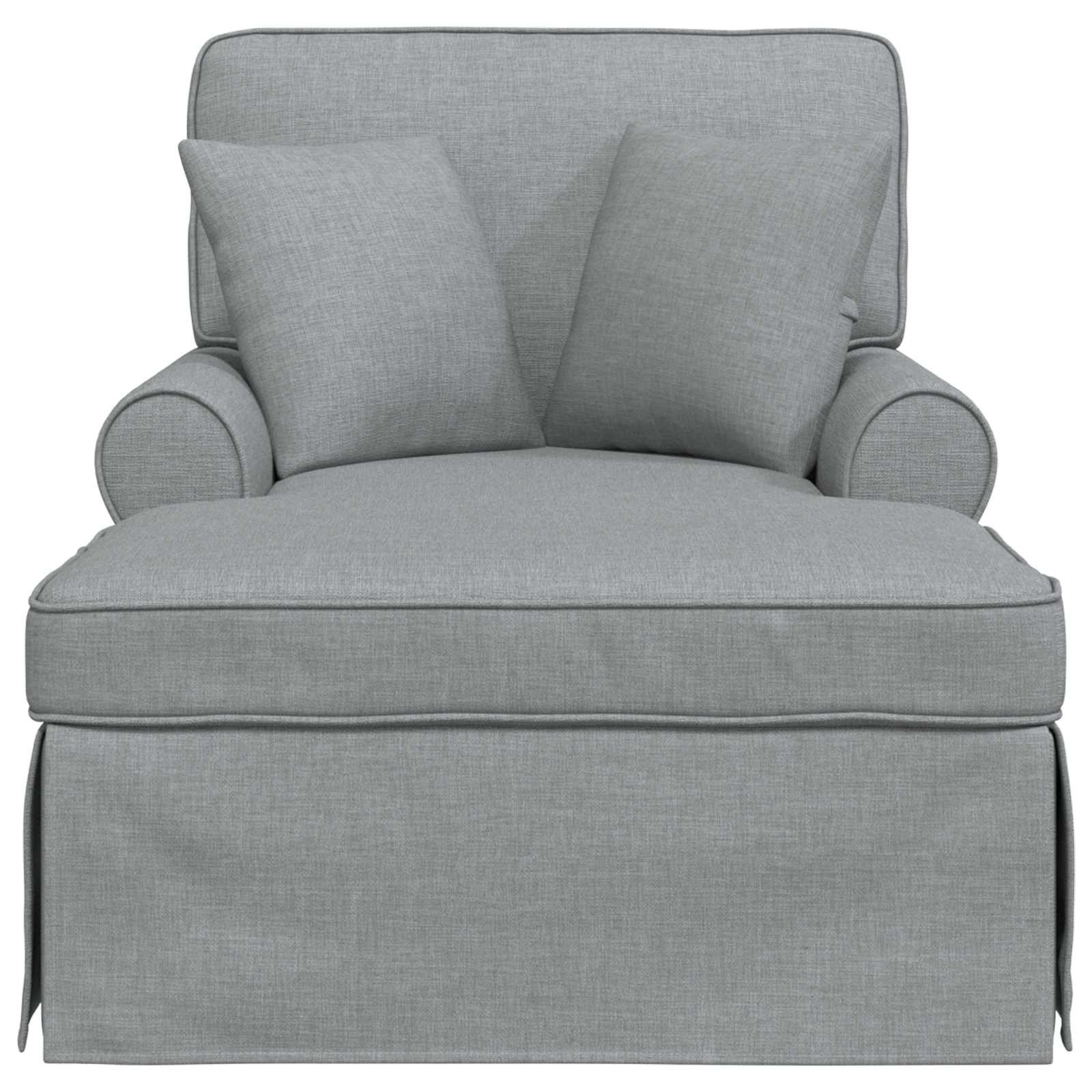 Chaise Lounge met Rok met kussen 3 pcs Lichtgrijs Stof is nu te koop bij PeponiXL, paradijselijk wonen!