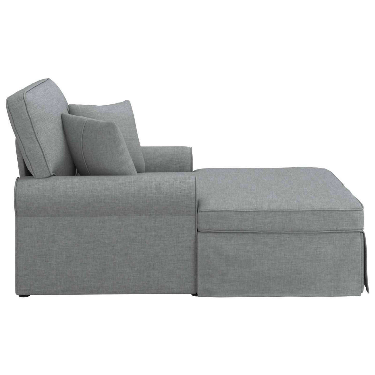 Chaise Lounge met Rok met kussen 3 pcs Lichtgrijs Stof is nu te koop bij PeponiXL, paradijselijk wonen!