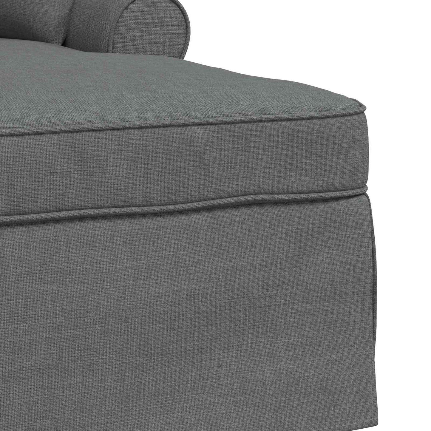 Chaise Lounge met Rok met kussen 3 pcs Donkergrijs Stof is nu te koop bij PeponiXL, paradijselijk wonen!