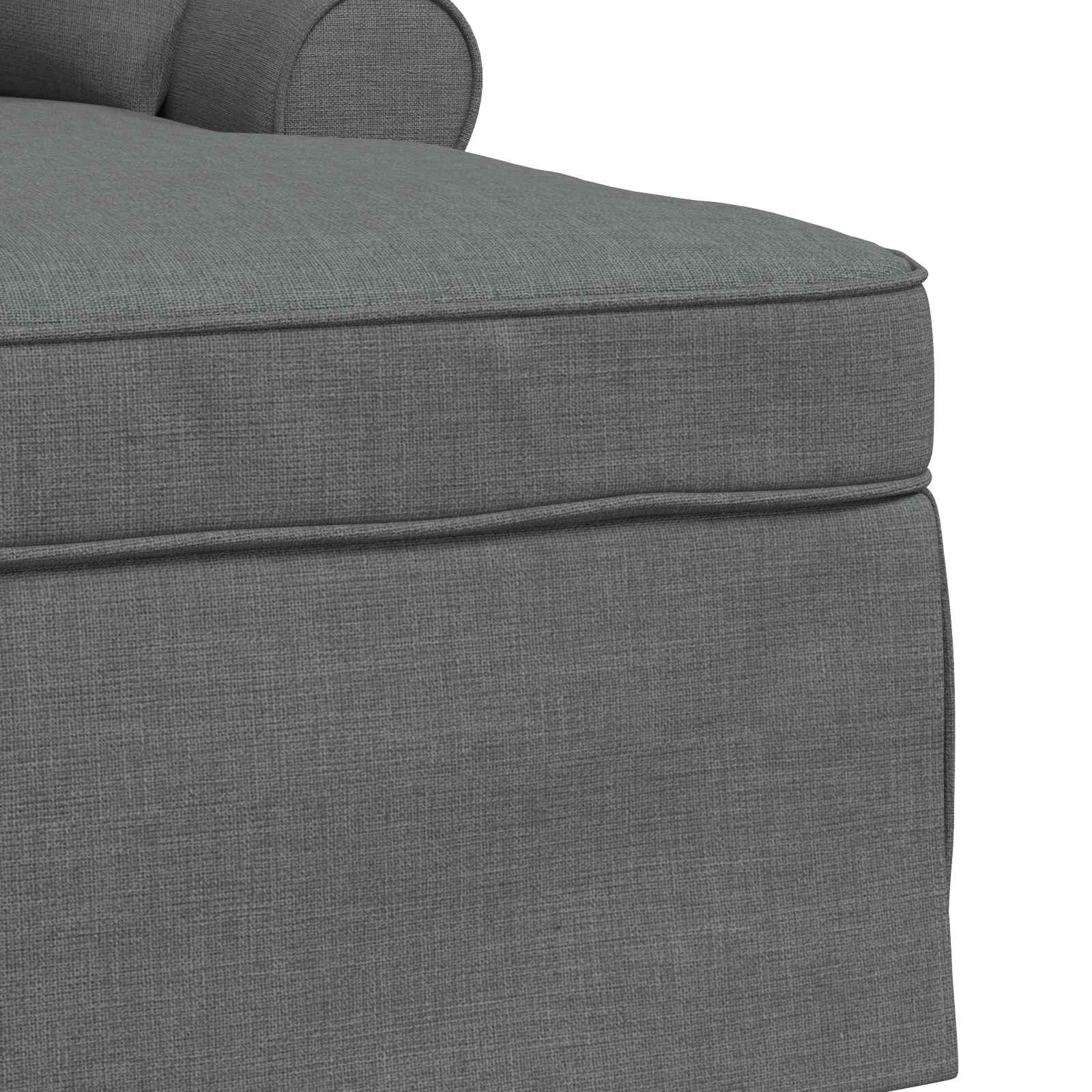 Chaise Lounge met Rok met kussen 3 pcs Donkergrijs Stof is nu te koop bij PeponiXL, paradijselijk wonen!