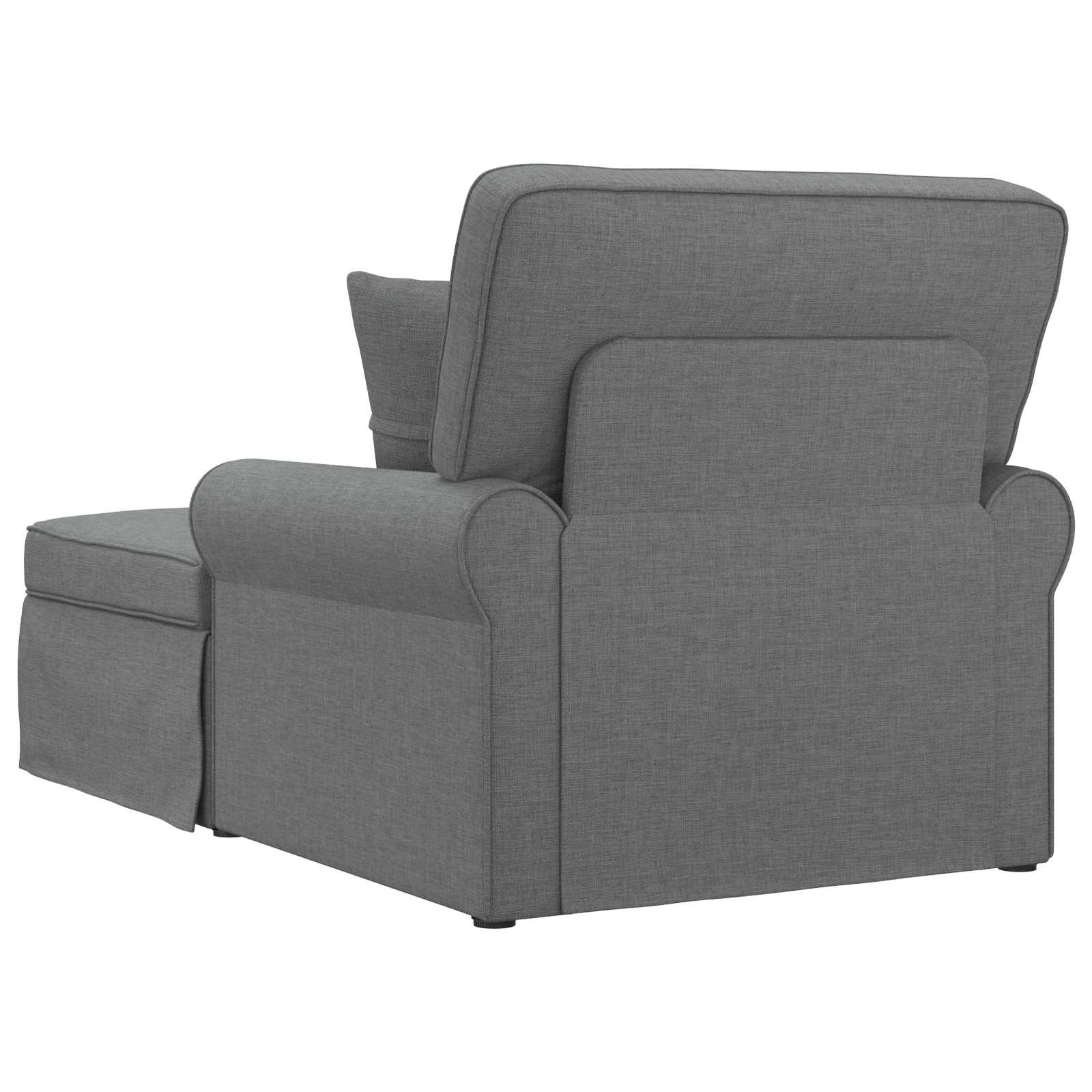Chaise Lounge met Rok met kussen 3 pcs Donkergrijs Stof is nu te koop bij PeponiXL, paradijselijk wonen!