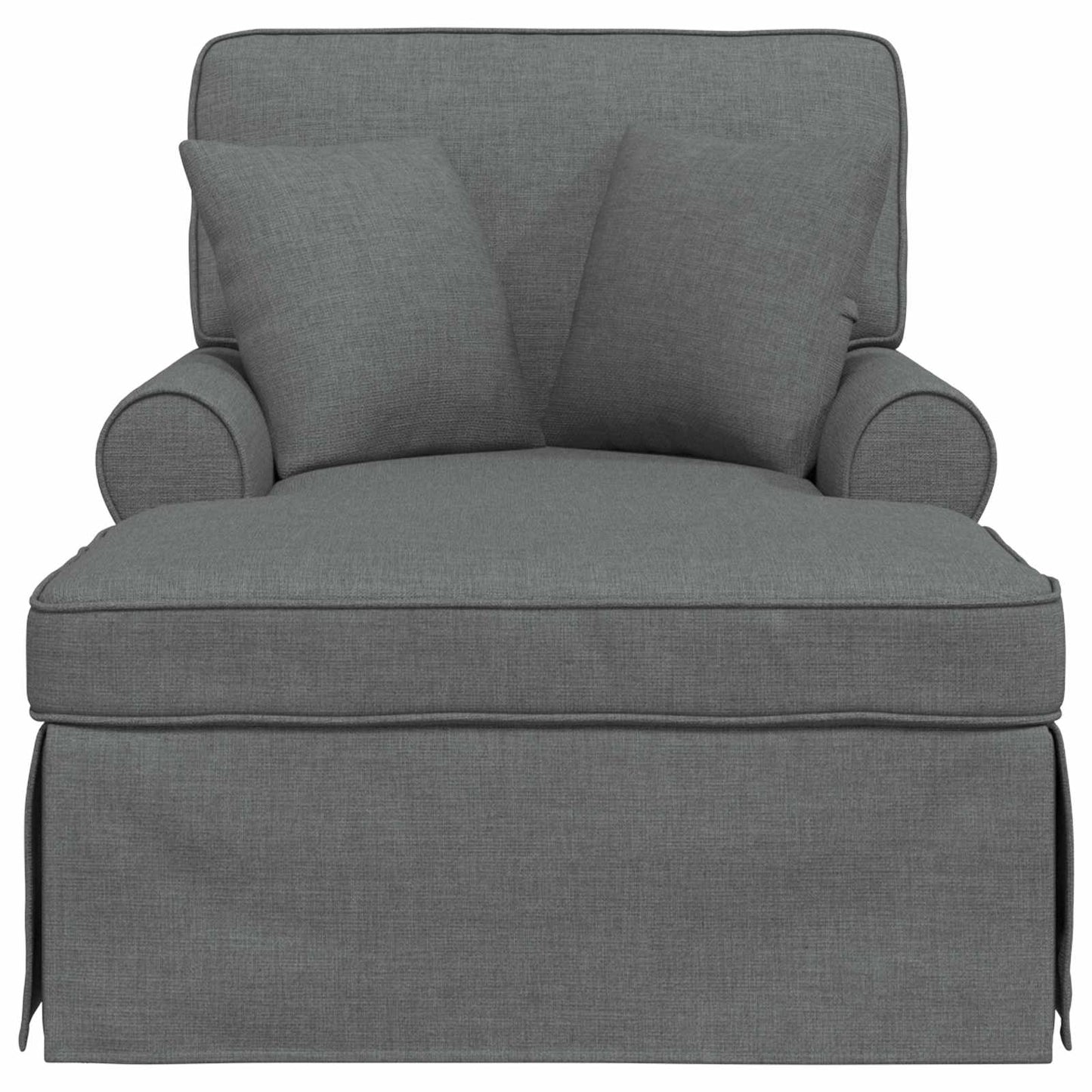 Chaise Lounge met Rok met kussen 3 pcs Donkergrijs Stof is nu te koop bij PeponiXL, paradijselijk wonen!