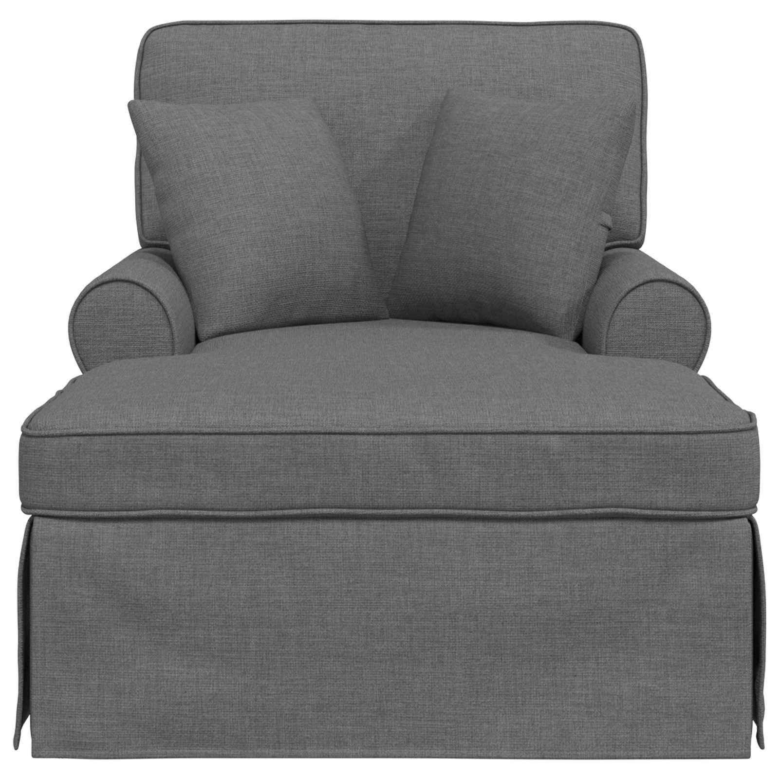 Chaise Lounge met Rok met kussen 3 pcs Donkergrijs Stof is nu te koop bij PeponiXL, paradijselijk wonen!