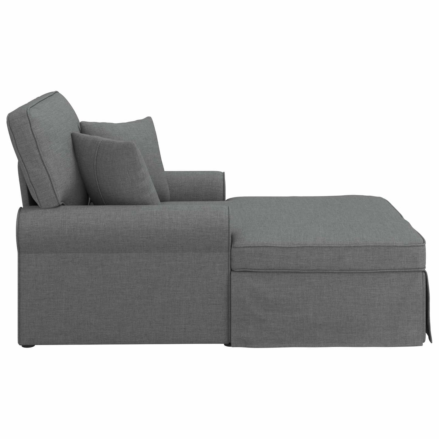 Chaise Lounge met Rok met kussen 3 pcs Donkergrijs Stof is nu te koop bij PeponiXL, paradijselijk wonen!