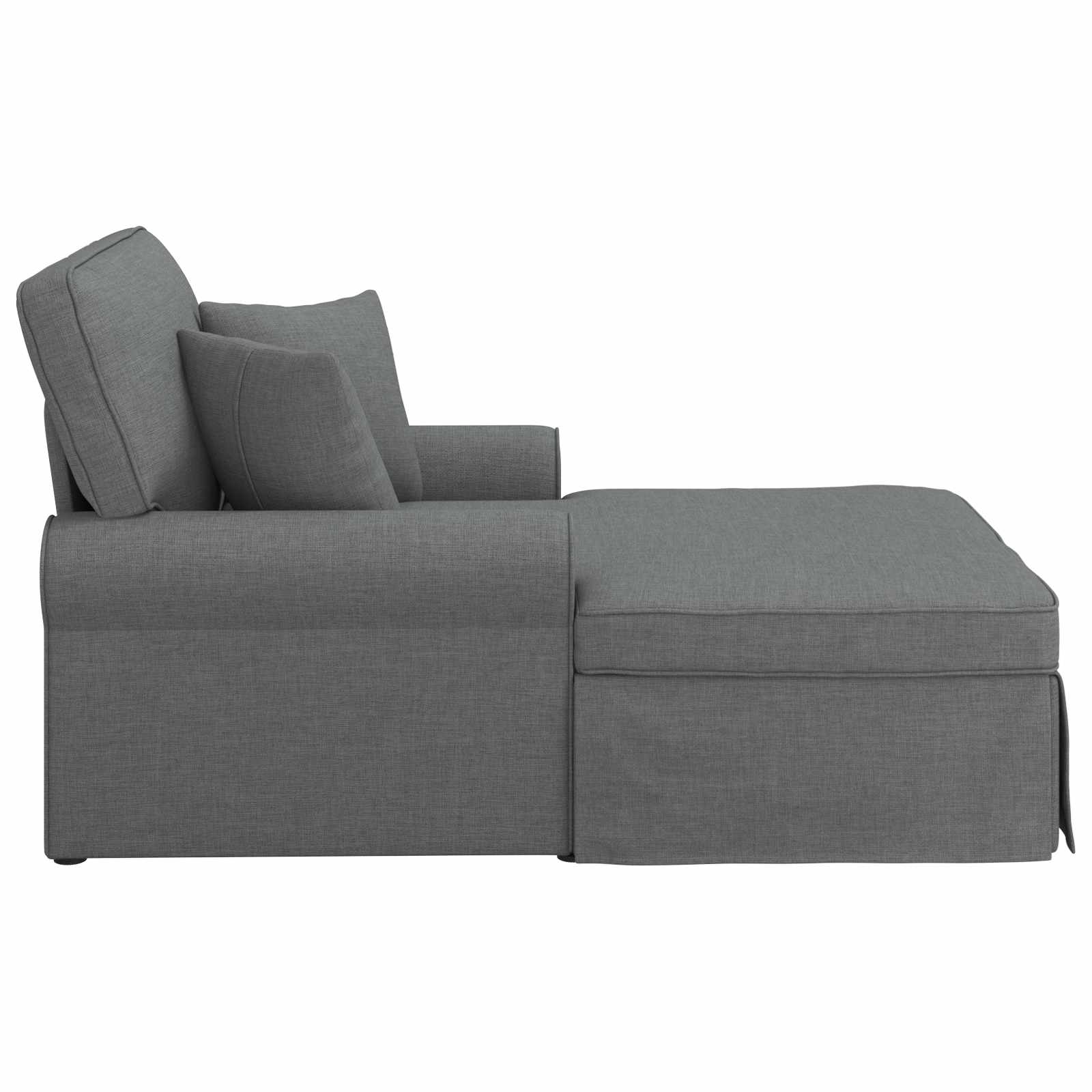 Chaise Lounge met Rok met kussen 3 pcs Donkergrijs Stof is nu te koop bij PeponiXL, paradijselijk wonen!