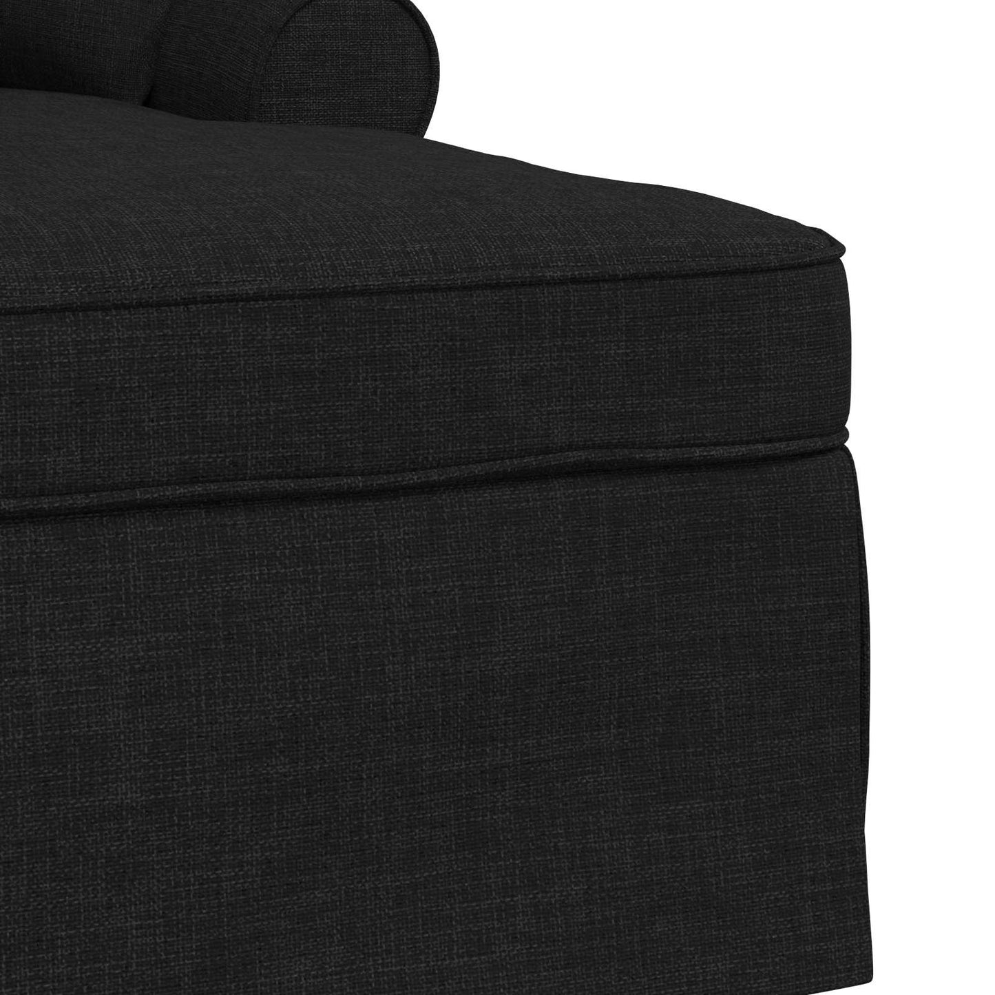 Chaise Lounge met Rok met kussen met kussen 3 pcs Zwart Stof is nu te koop bij PeponiXL, paradijselijk wonen!
