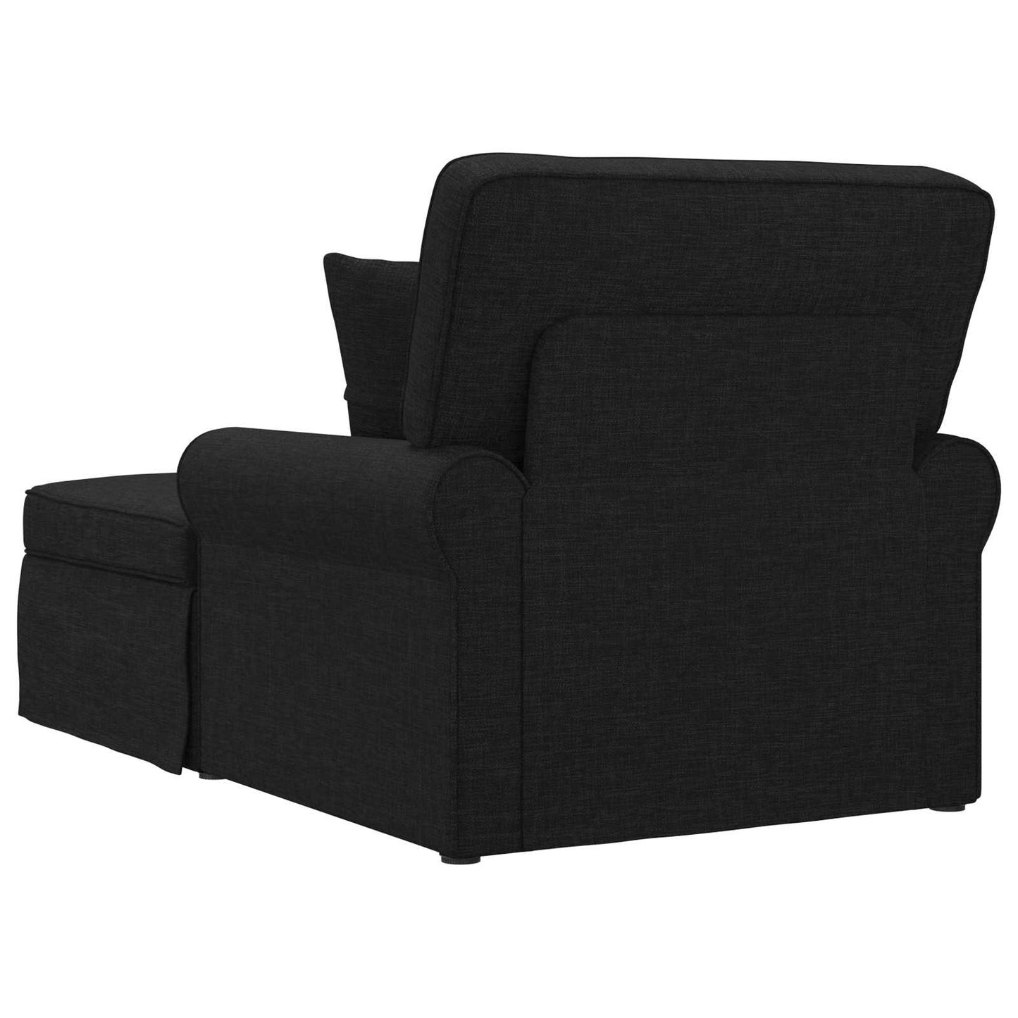 Chaise Lounge met Rok met kussen met kussen 3 pcs Zwart Stof is nu te koop bij PeponiXL, paradijselijk wonen!