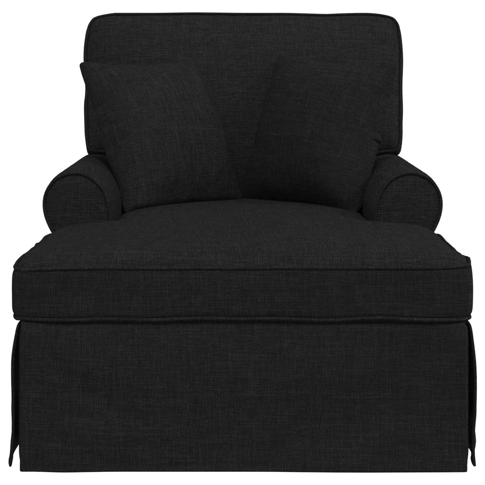 Chaise Lounge met Rok met kussen met kussen 3 pcs Zwart Stof is nu te koop bij PeponiXL, paradijselijk wonen!