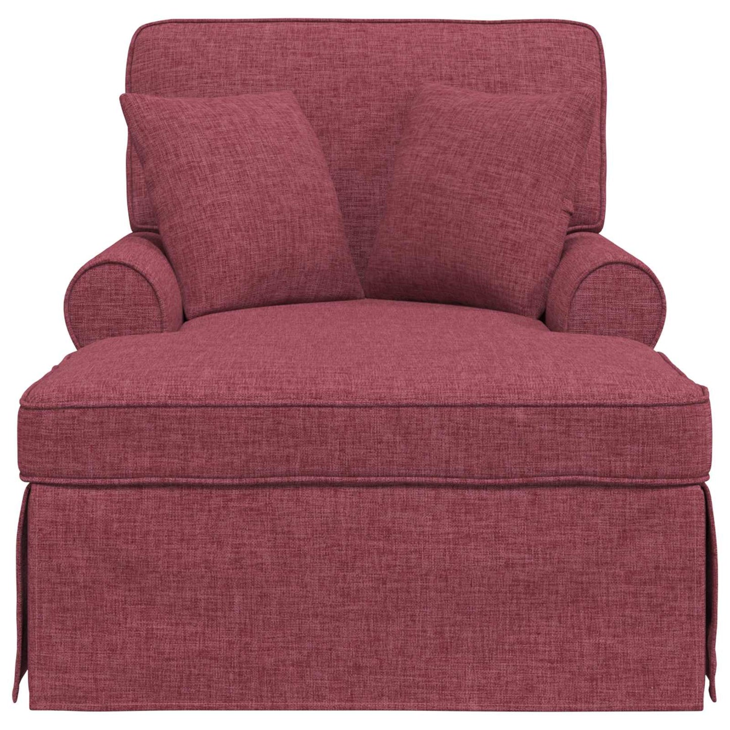 Chaise Lounge met Rok met kussen met kussen 3 pcs Wijnrood Stof is nu te koop bij PeponiXL, paradijselijk wonen!