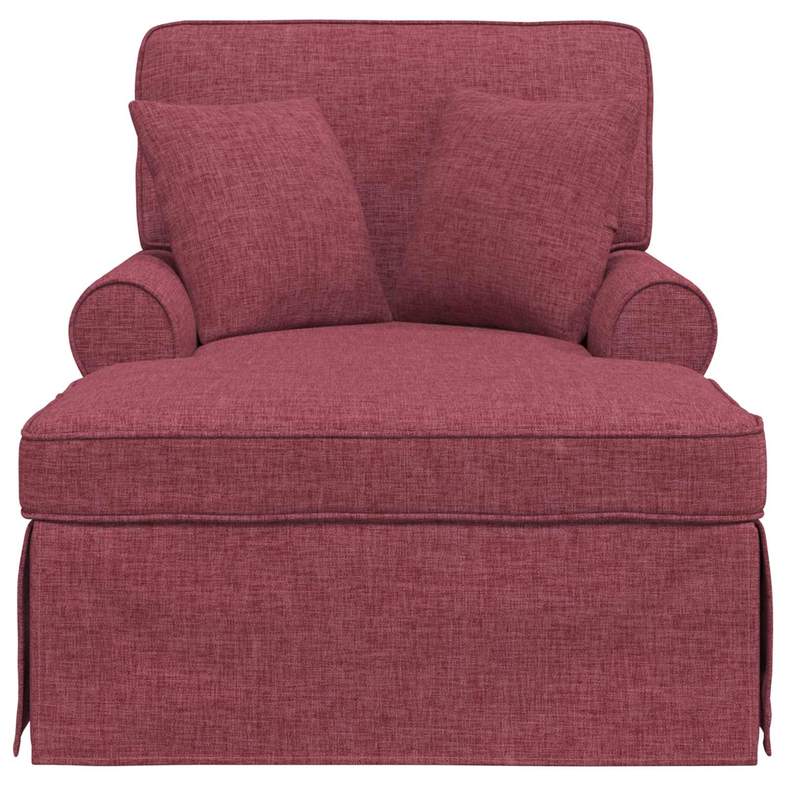 Chaise Lounge met Rok met kussen met kussen 3 pcs Wijnrood Stof is nu te koop bij PeponiXL, paradijselijk wonen!