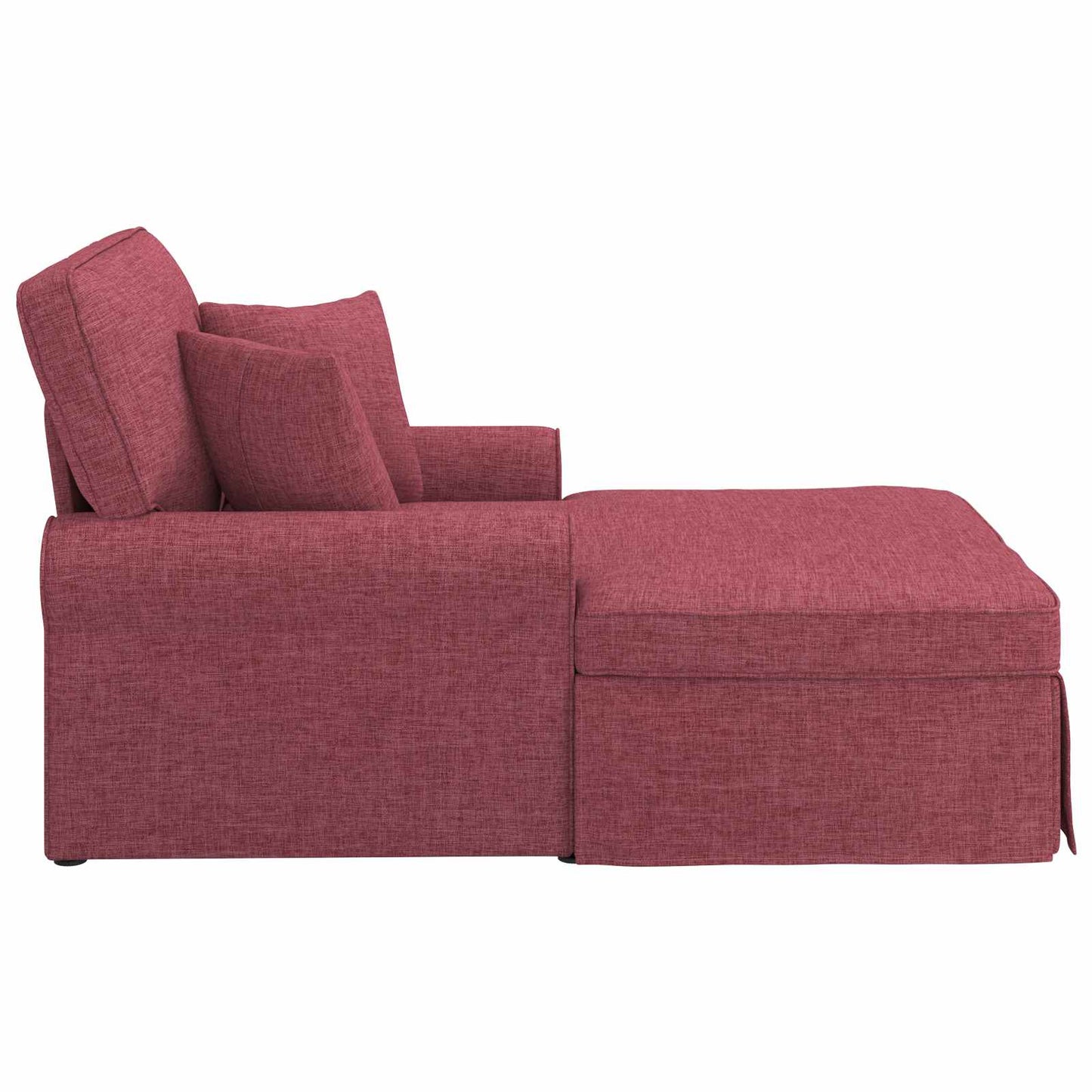 Chaise Lounge met Rok met kussen met kussen 3 pcs Wijnrood Stof is nu te koop bij PeponiXL, paradijselijk wonen!
