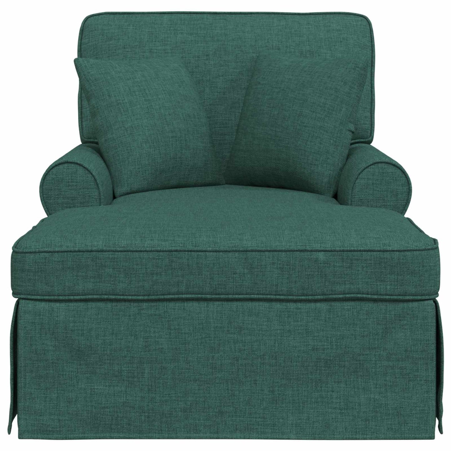 Chaise Lounge met Rok met kussen 3 pcs Donkergroen Stof is nu te koop bij PeponiXL, paradijselijk wonen!