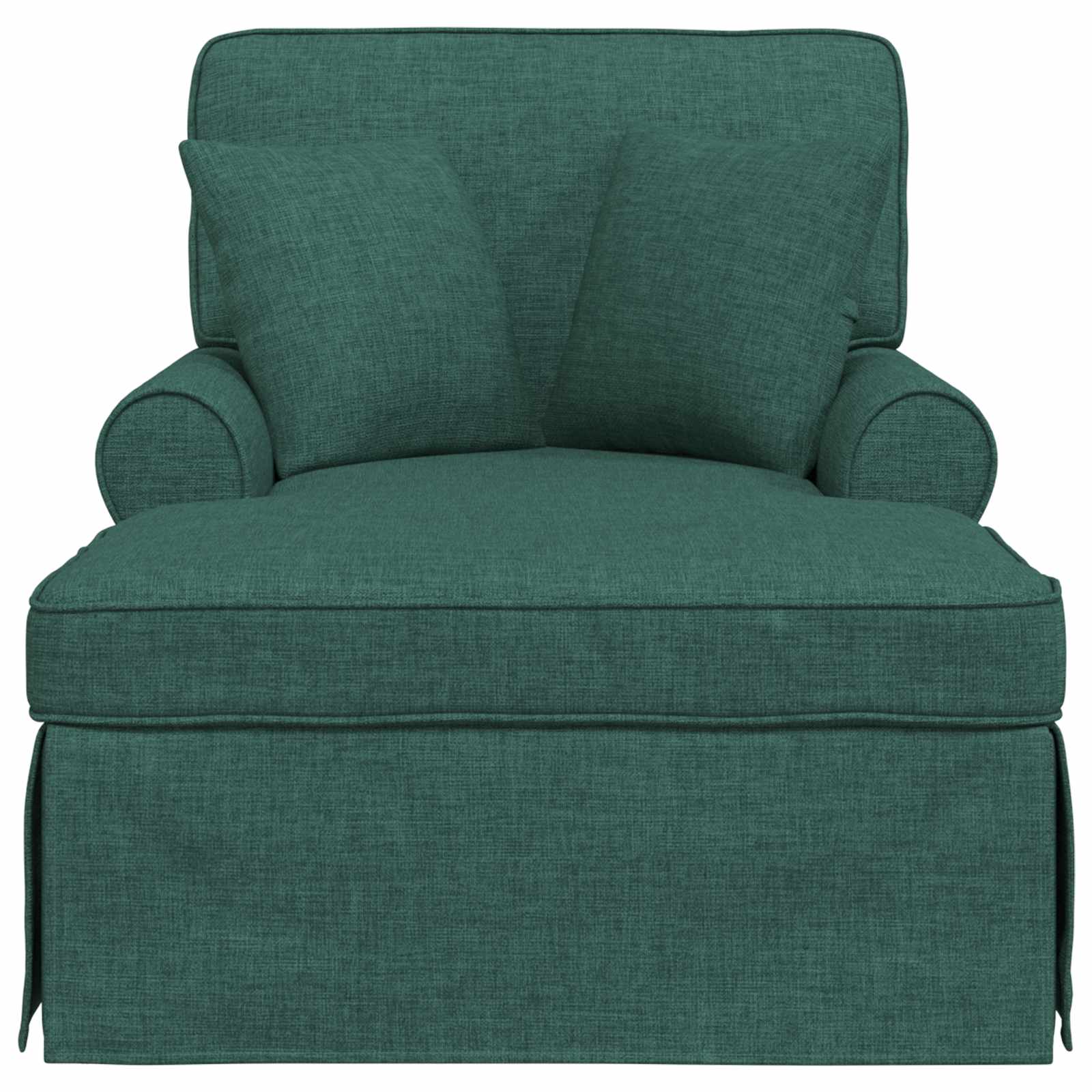 Chaise Lounge met Rok met kussen 3 pcs Donkergroen Stof is nu te koop bij PeponiXL, paradijselijk wonen!