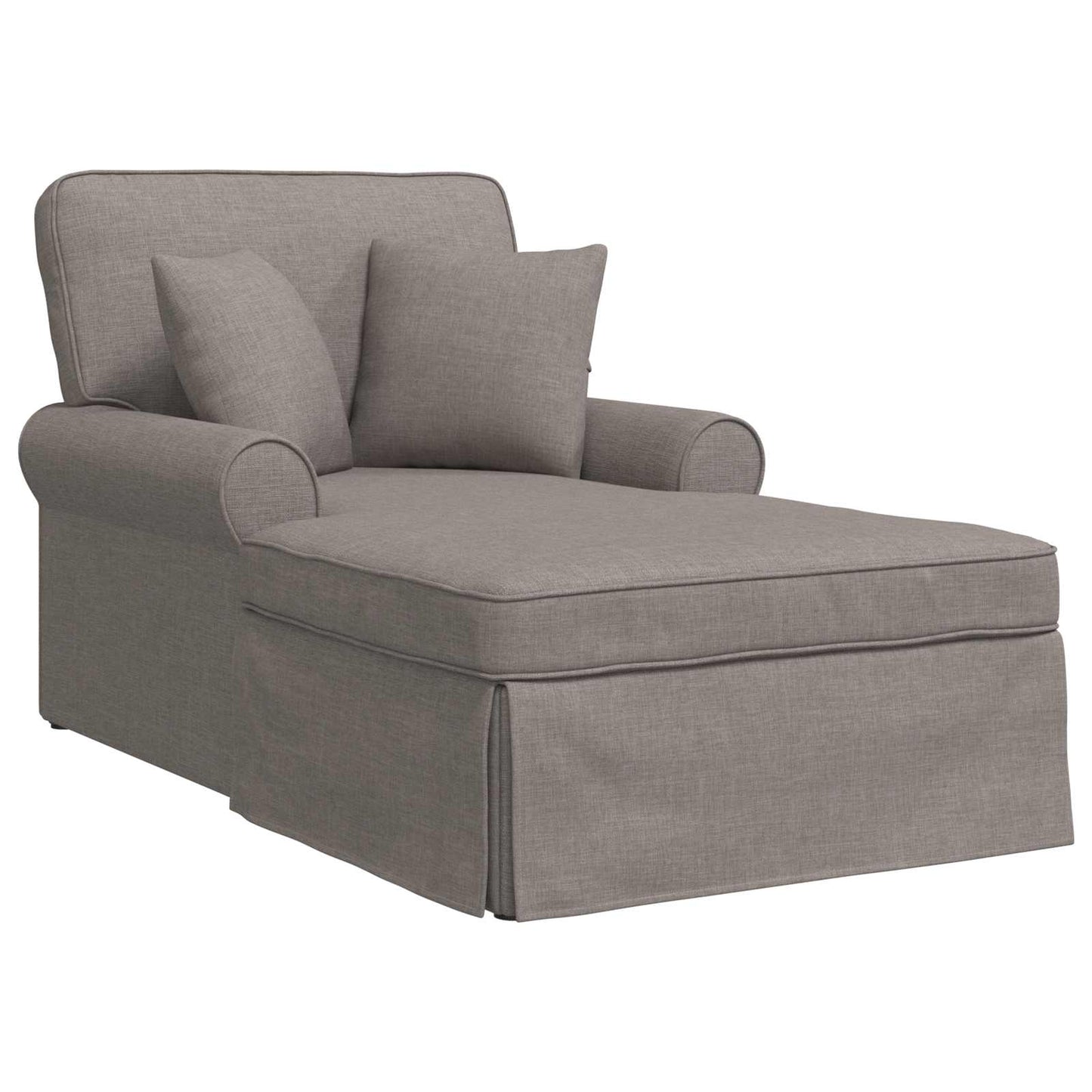 Chaise Lounge met Rok met kussen met kussen 3 pcs Taupe Stof is nu te koop bij PeponiXL, paradijselijk wonen!