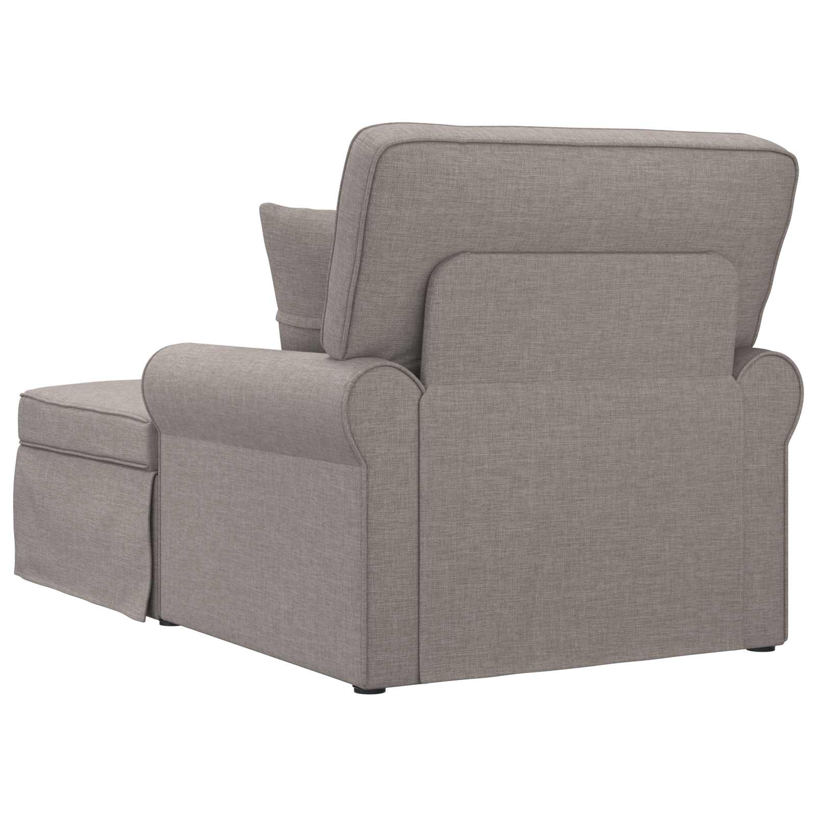 Chaise Lounge met Rok met kussen met kussen 3 pcs Taupe Stof is nu te koop bij PeponiXL, paradijselijk wonen!