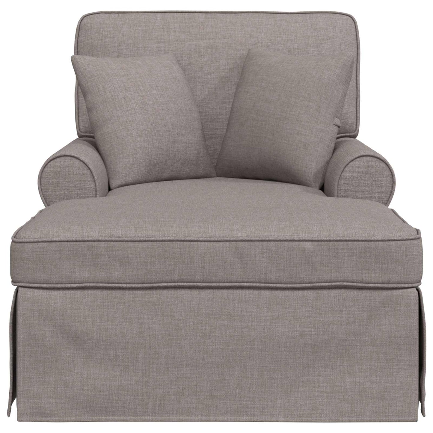 Chaise Lounge met Rok met kussen met kussen 3 pcs Taupe Stof is nu te koop bij PeponiXL, paradijselijk wonen!