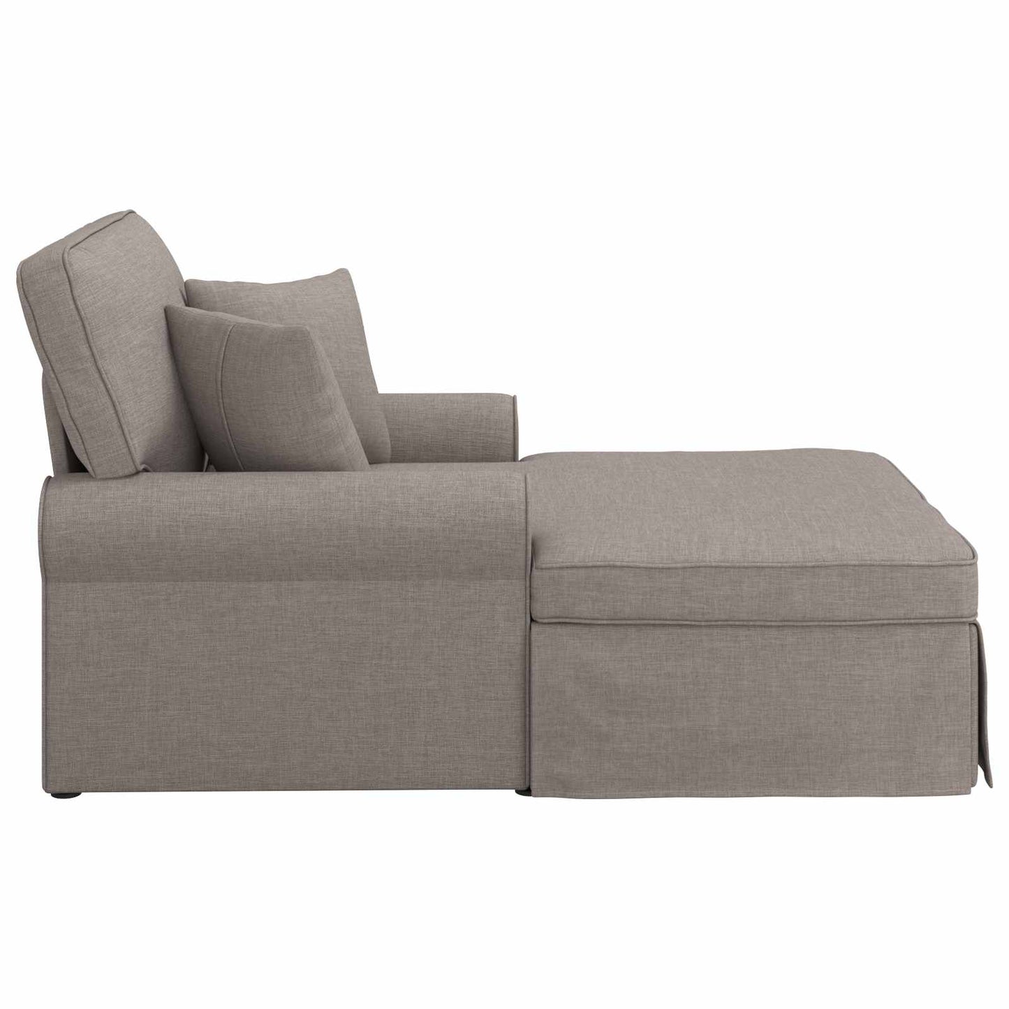 Chaise Lounge met Rok met kussen met kussen 3 pcs Taupe Stof is nu te koop bij PeponiXL, paradijselijk wonen!