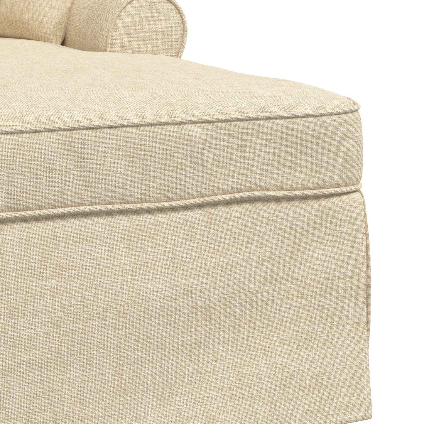 Chaise Lounge met Rok met kussen met kussen 3 pcs Crème Stof is nu te koop bij PeponiXL, paradijselijk wonen!