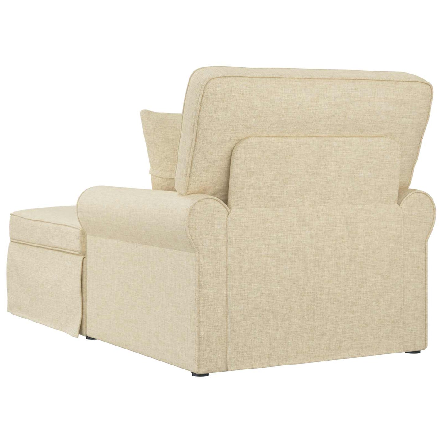 Chaise Lounge met Rok met kussen met kussen 3 pcs Crème Stof is nu te koop bij PeponiXL, paradijselijk wonen!
