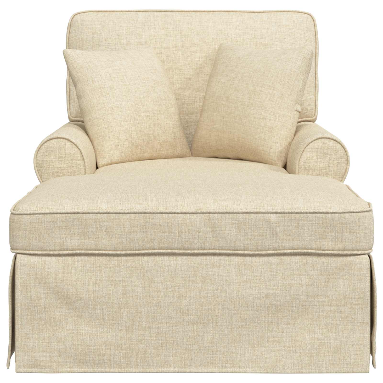 Chaise Lounge met Rok met kussen met kussen 3 pcs Crème Stof is nu te koop bij PeponiXL, paradijselijk wonen!