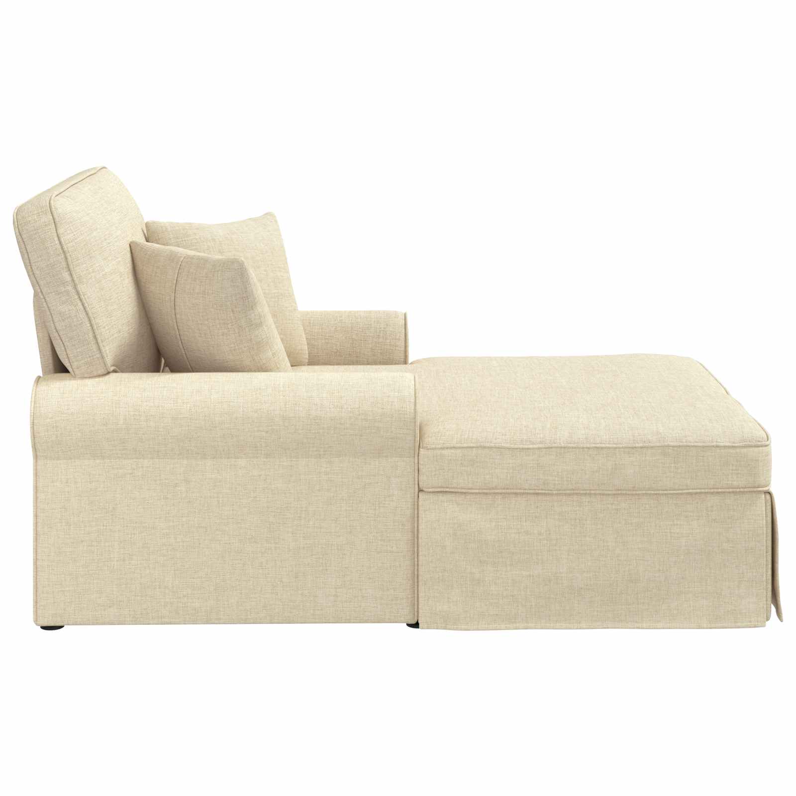 Chaise Lounge met Rok met kussen met kussen 3 pcs Crème Stof is nu te koop bij PeponiXL, paradijselijk wonen!