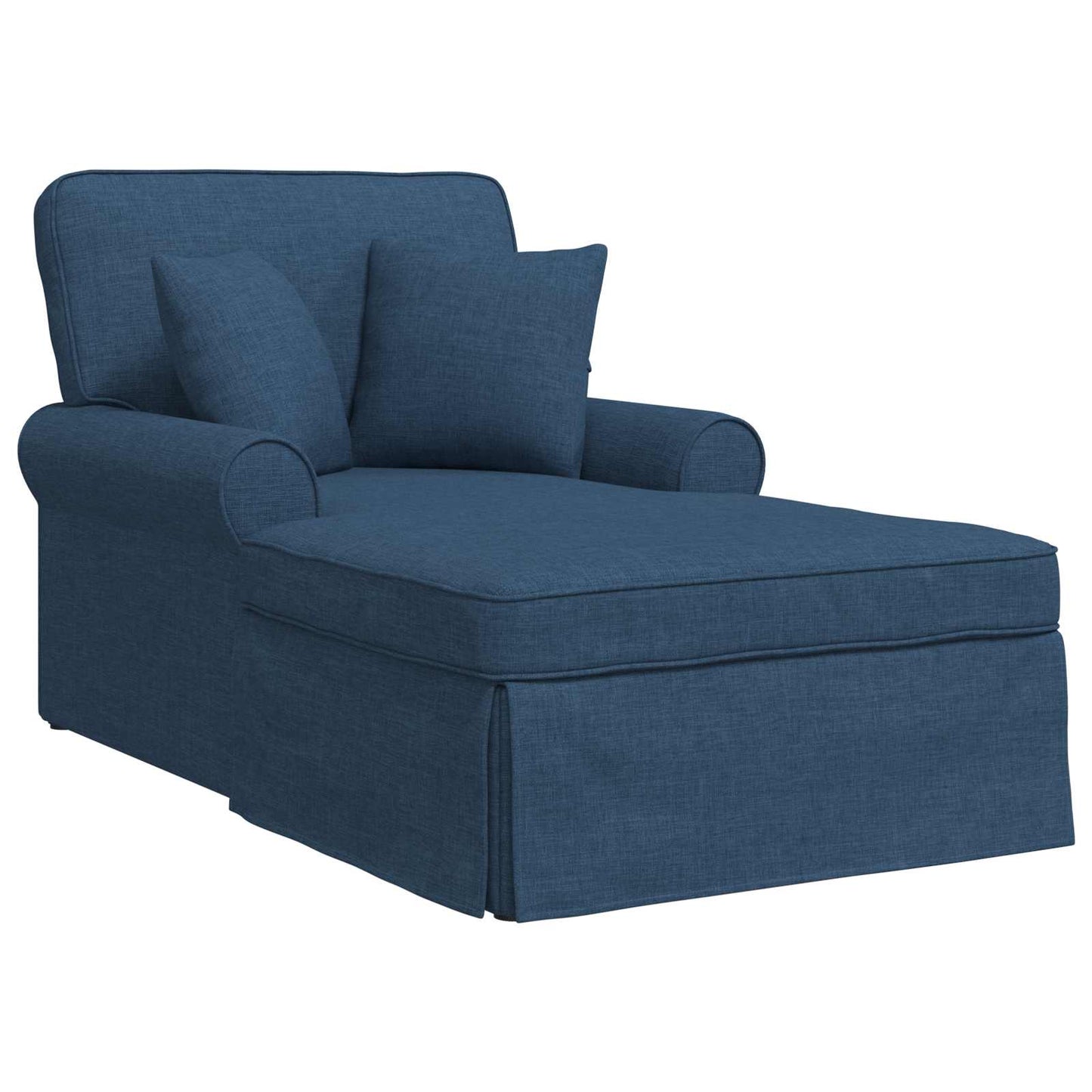 Chaise Lounge met Rok met kussen met kussen 3 pcs Blauw Stof is nu te koop bij PeponiXL, paradijselijk wonen!