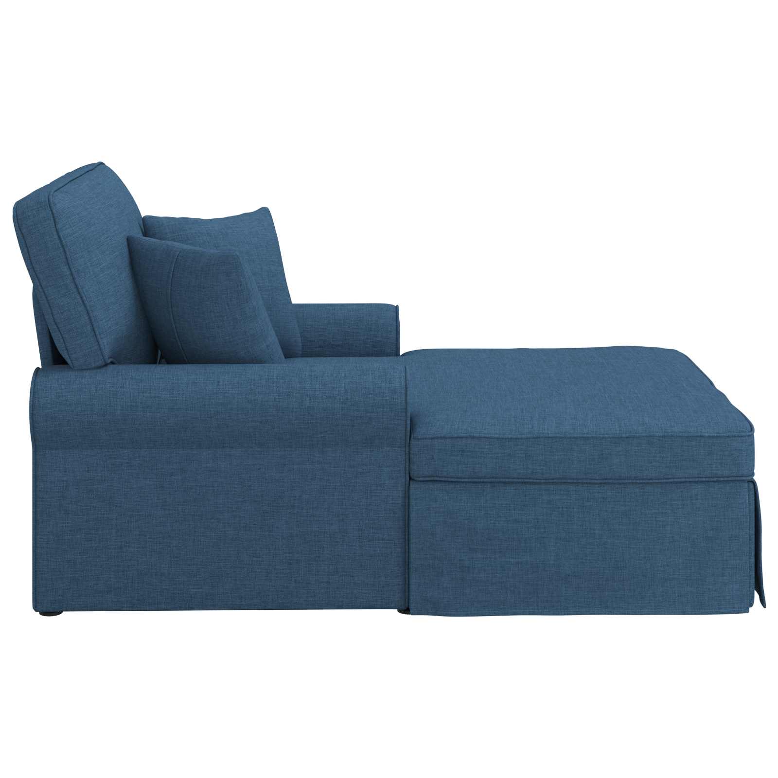 Chaise Lounge met Rok met kussen met kussen 3 pcs Blauw Stof is nu te koop bij PeponiXL, paradijselijk wonen!