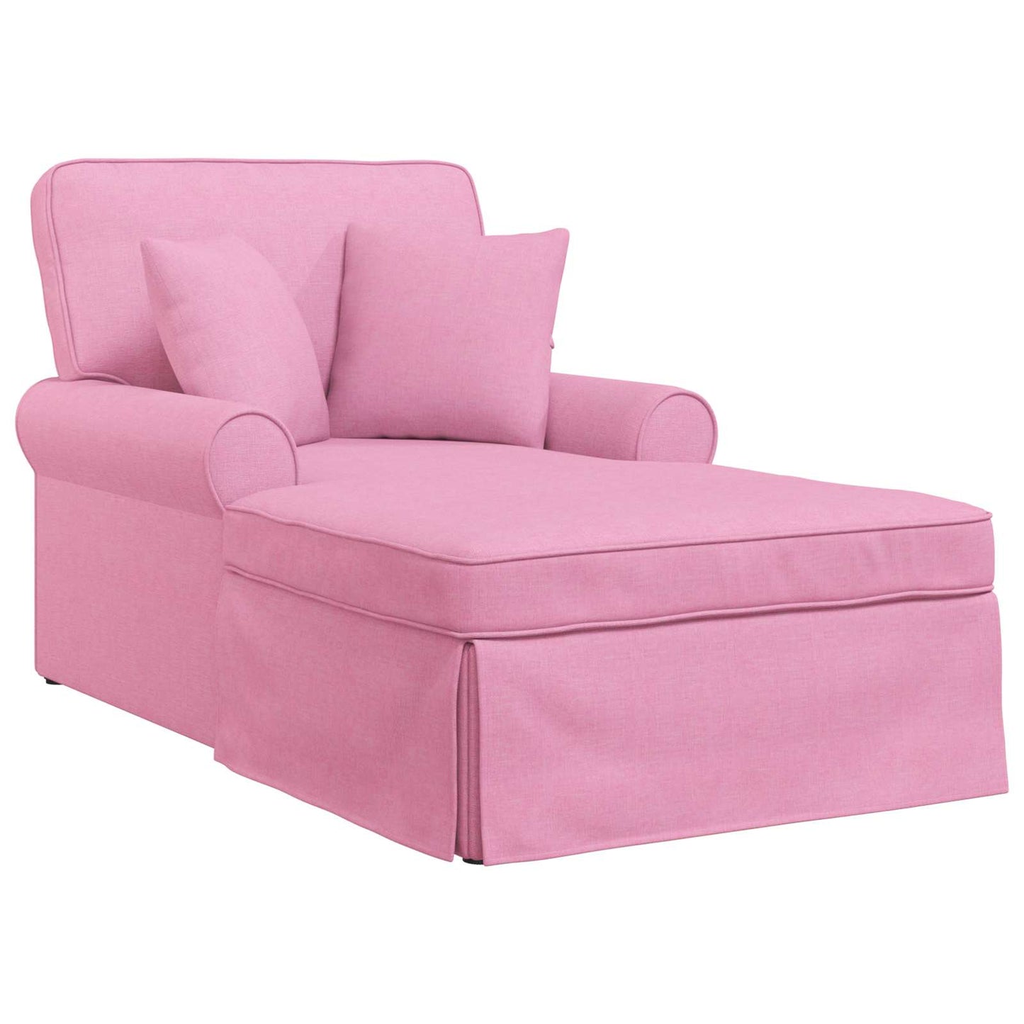 Chaise Lounge met Rok met kussen met kussen 3 pcs Roze Stof is nu te koop bij PeponiXL, paradijselijk wonen!