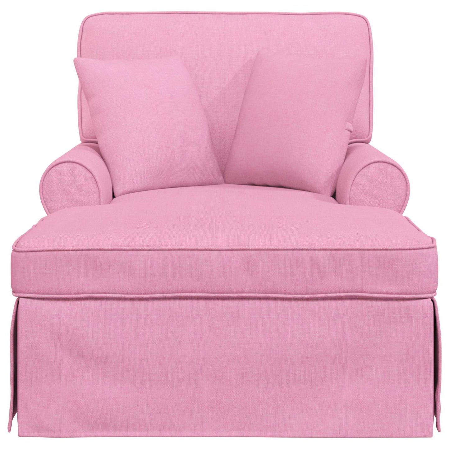 Chaise Lounge met Rok met kussen met kussen 3 pcs Roze Stof is nu te koop bij PeponiXL, paradijselijk wonen!
