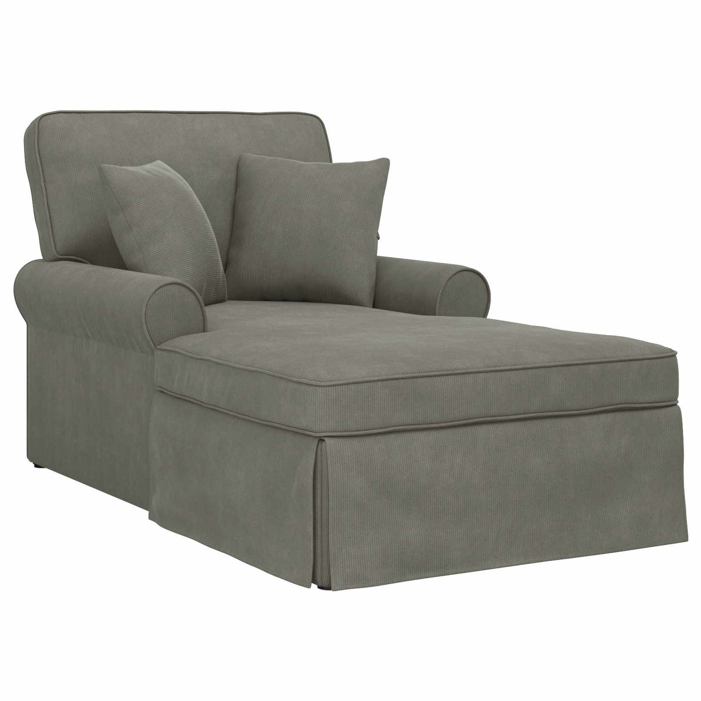 Chaise Lounge met Rok met kussen 3 pcs Lichtgrijs Katoen Stof is nu te koop bij PeponiXL, paradijselijk wonen!