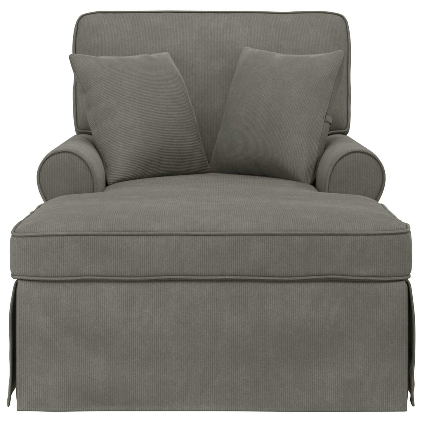 Chaise Lounge met Rok met kussen 3 pcs Lichtgrijs Katoen Stof is nu te koop bij PeponiXL, paradijselijk wonen!