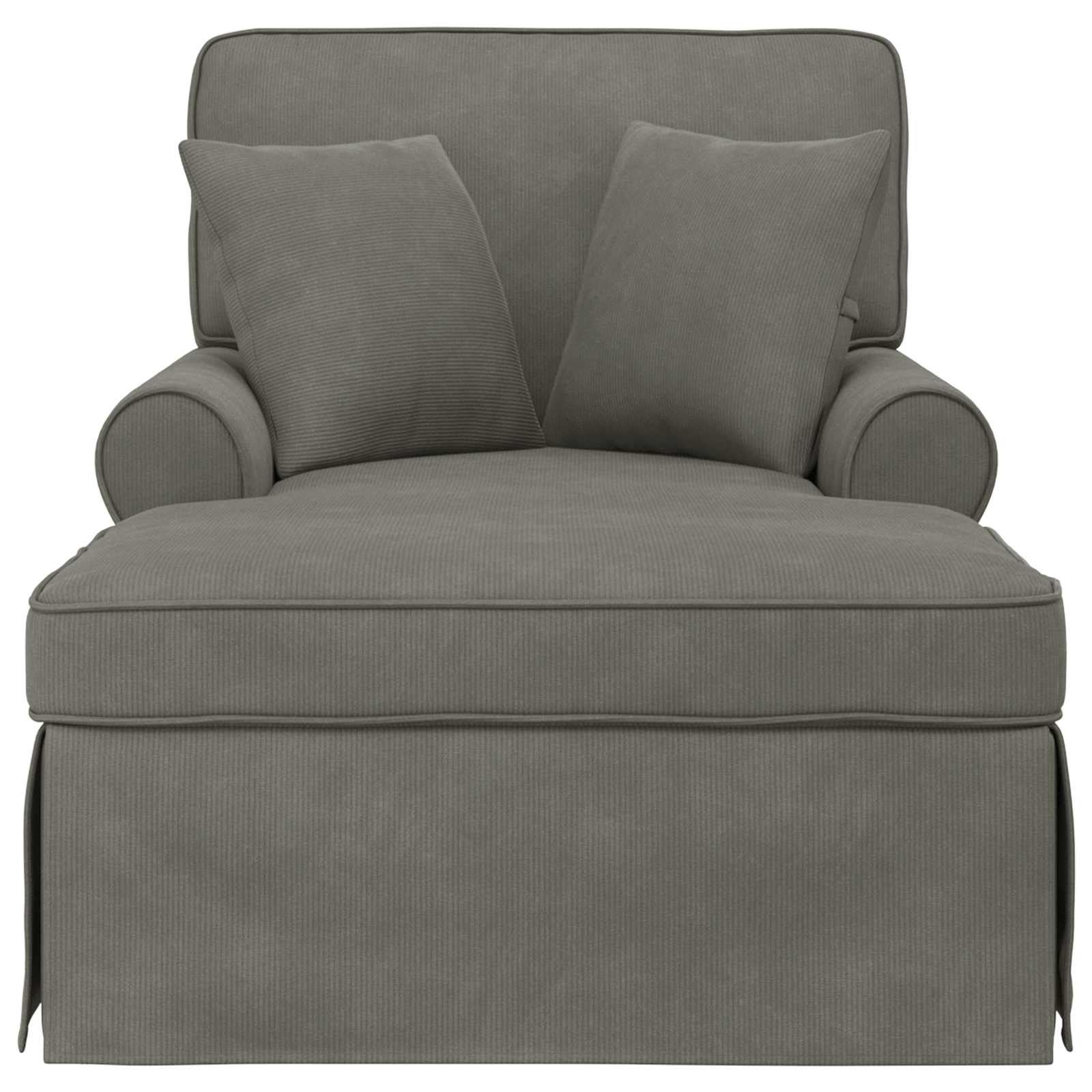 Chaise Lounge met Rok met kussen 3 pcs Lichtgrijs Katoen Stof is nu te koop bij PeponiXL, paradijselijk wonen!