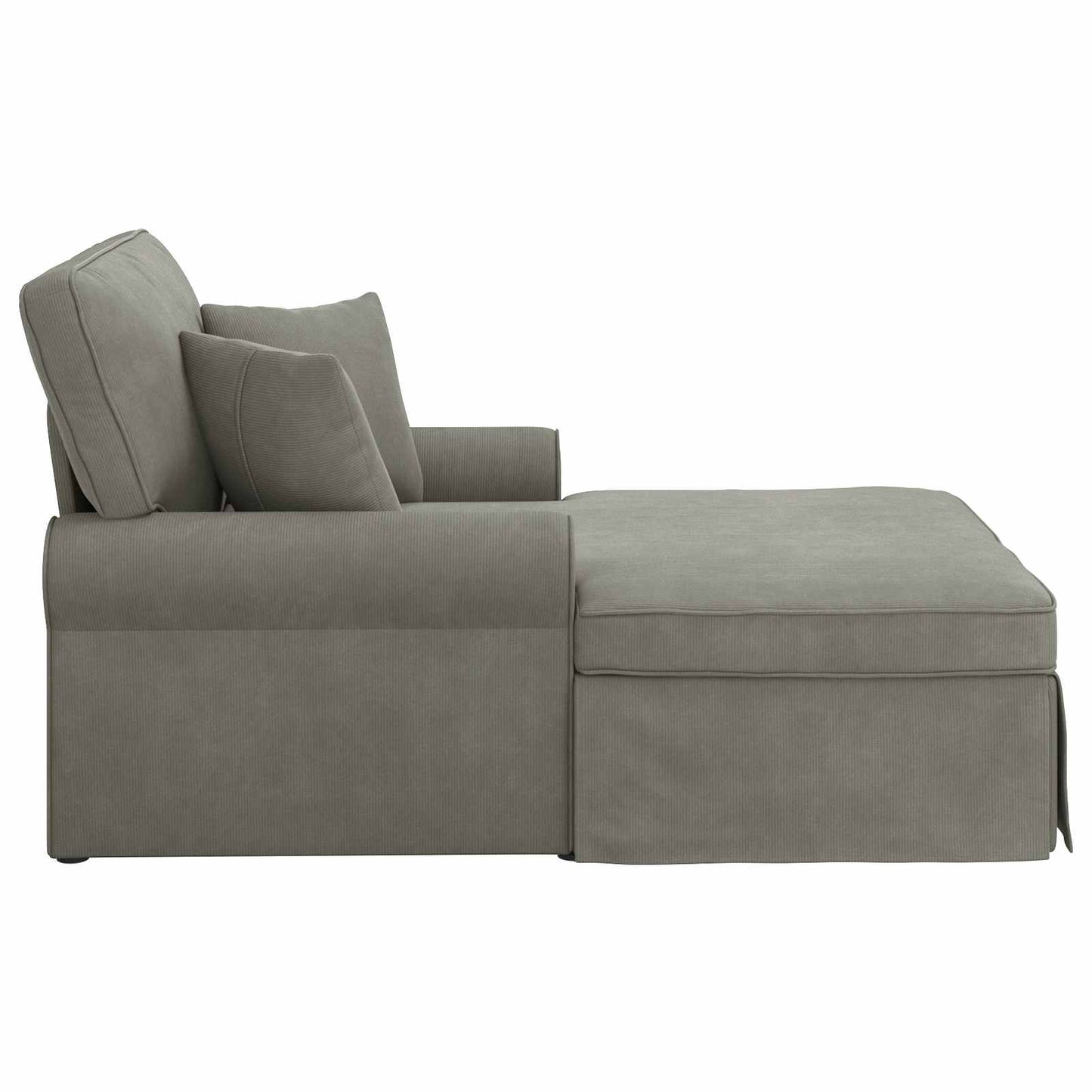 Chaise Lounge met Rok met kussen 3 pcs Lichtgrijs Katoen Stof is nu te koop bij PeponiXL, paradijselijk wonen!