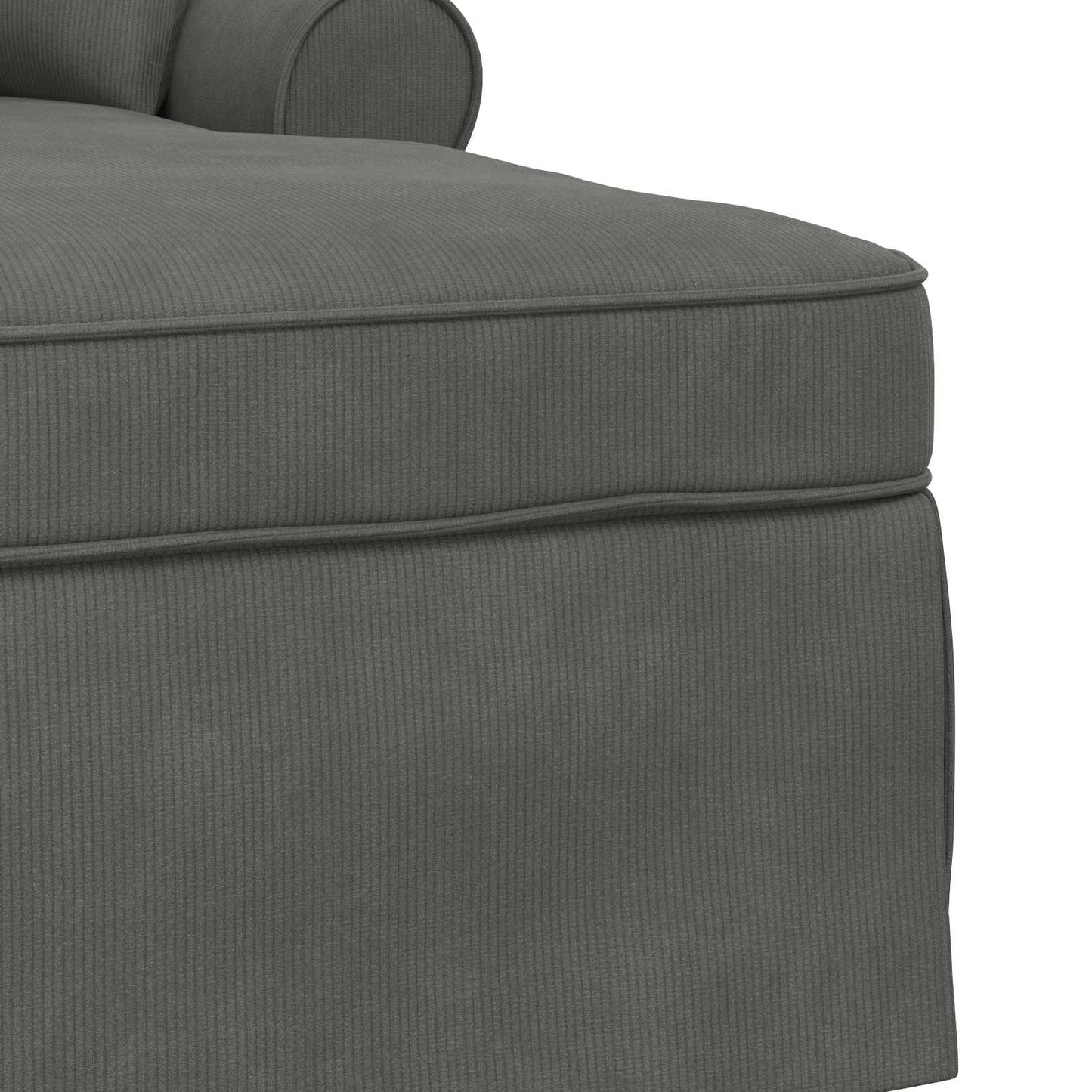 Chaise Lounge met Rok met kussen 3 pcs Donkergrijs Katoen Stof is nu te koop bij PeponiXL, paradijselijk wonen!