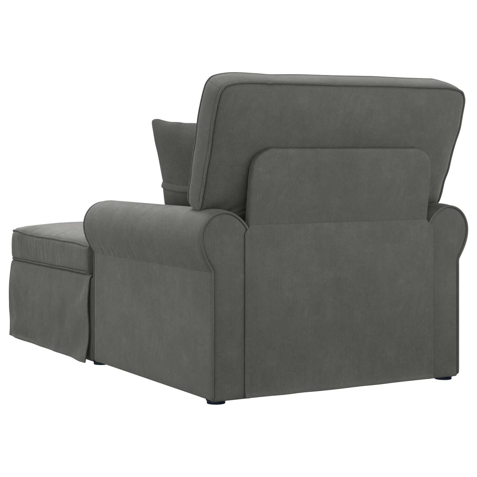 Chaise Lounge met Rok met kussen 3 pcs Donkergrijs Katoen Stof is nu te koop bij PeponiXL, paradijselijk wonen!