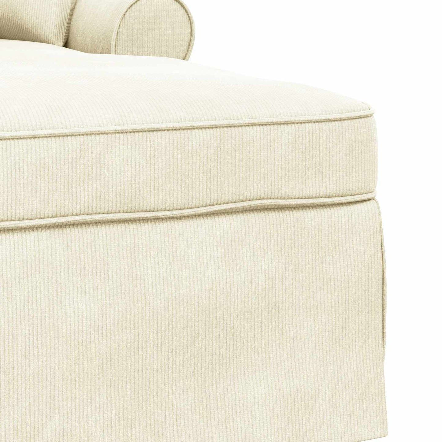 Chaise Lounge met Rok met kussen 3 pcs Crème Katoen Stof is nu te koop bij PeponiXL, paradijselijk wonen!