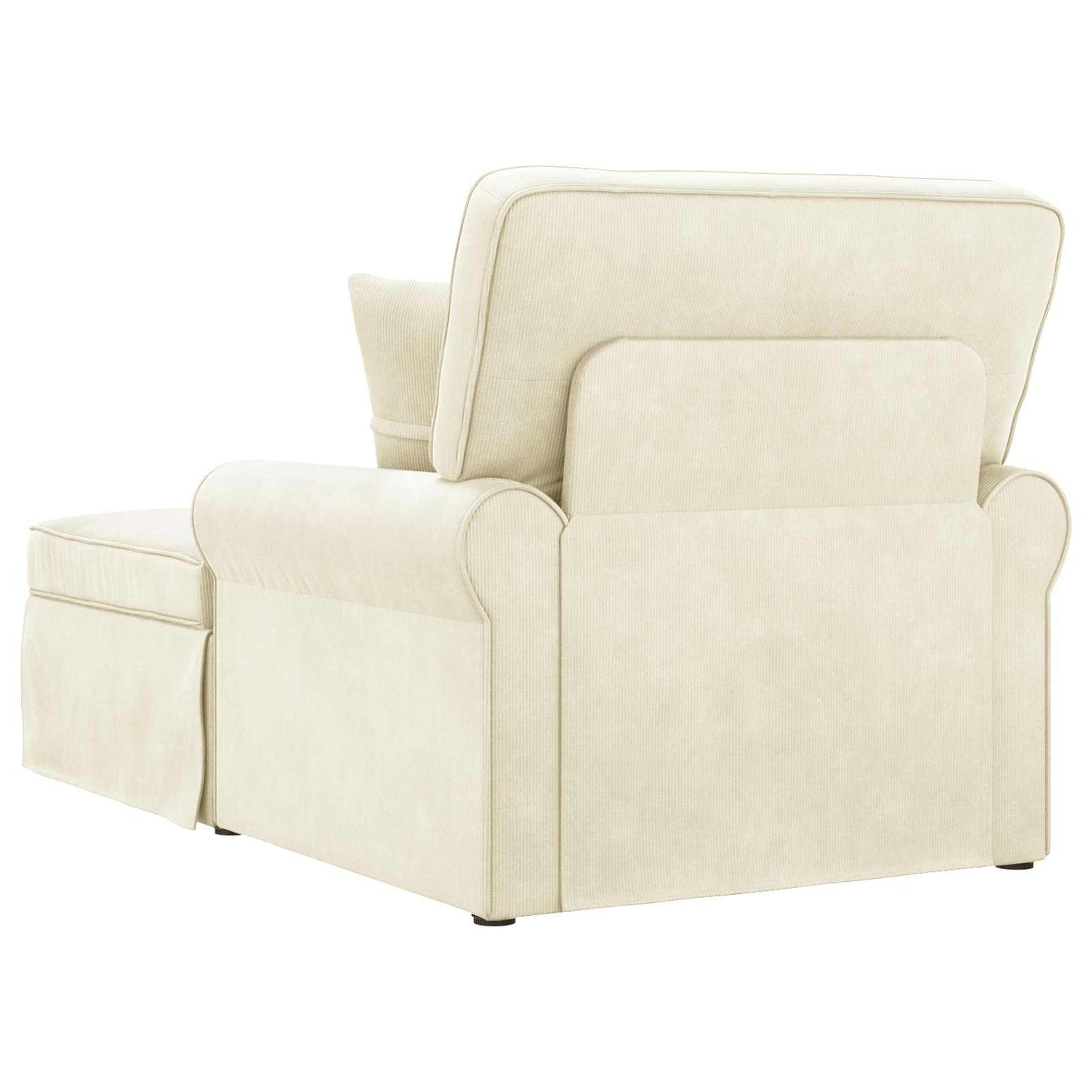 Chaise Lounge met Rok met kussen 3 pcs Crème Katoen Stof is nu te koop bij PeponiXL, paradijselijk wonen!