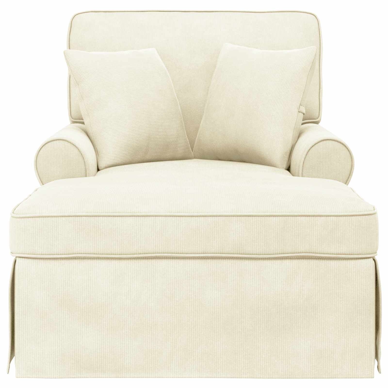 Chaise Lounge met Rok met kussen 3 pcs Crème Katoen Stof is nu te koop bij PeponiXL, paradijselijk wonen!