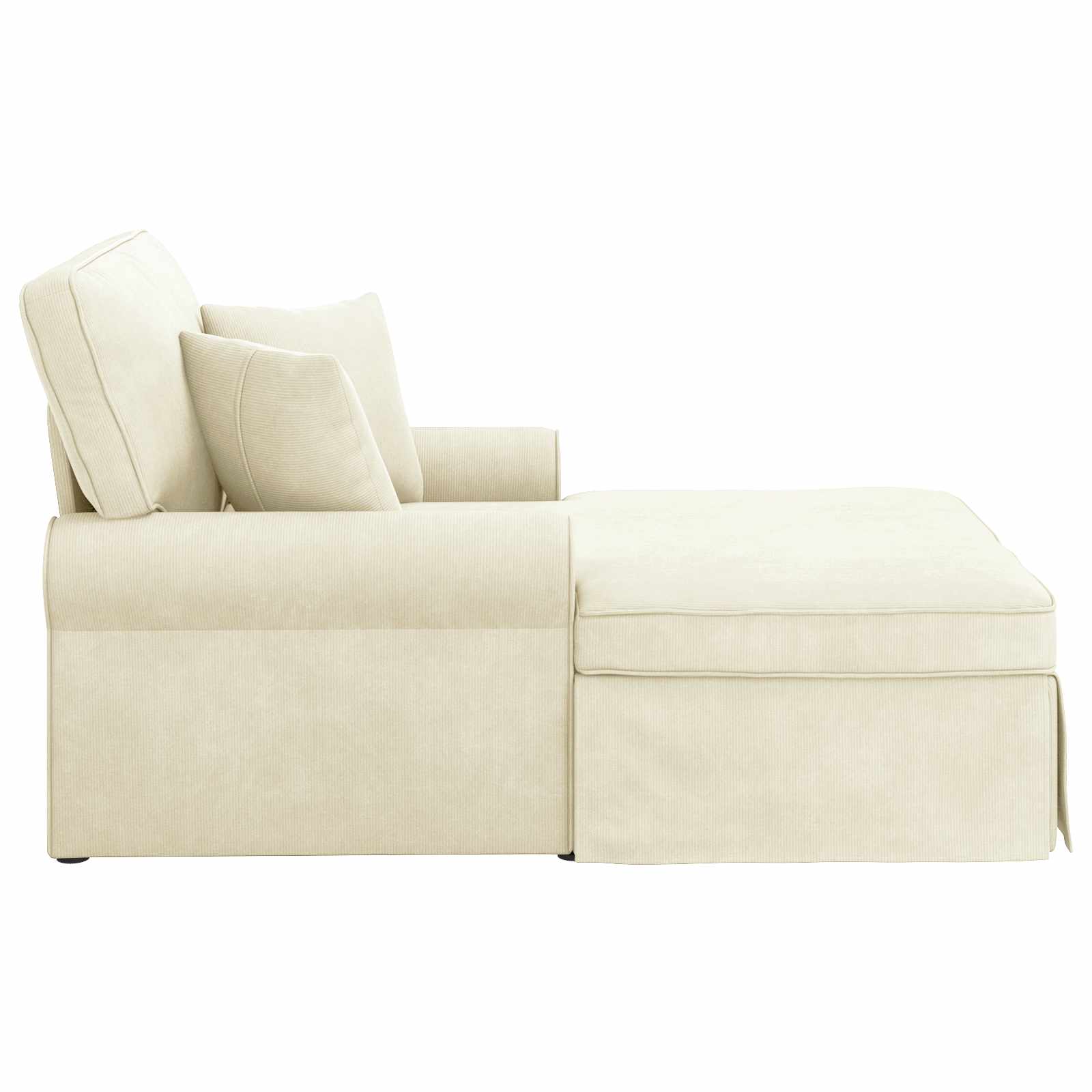 Chaise Lounge met Rok met kussen 3 pcs Crème Katoen Stof is nu te koop bij PeponiXL, paradijselijk wonen!