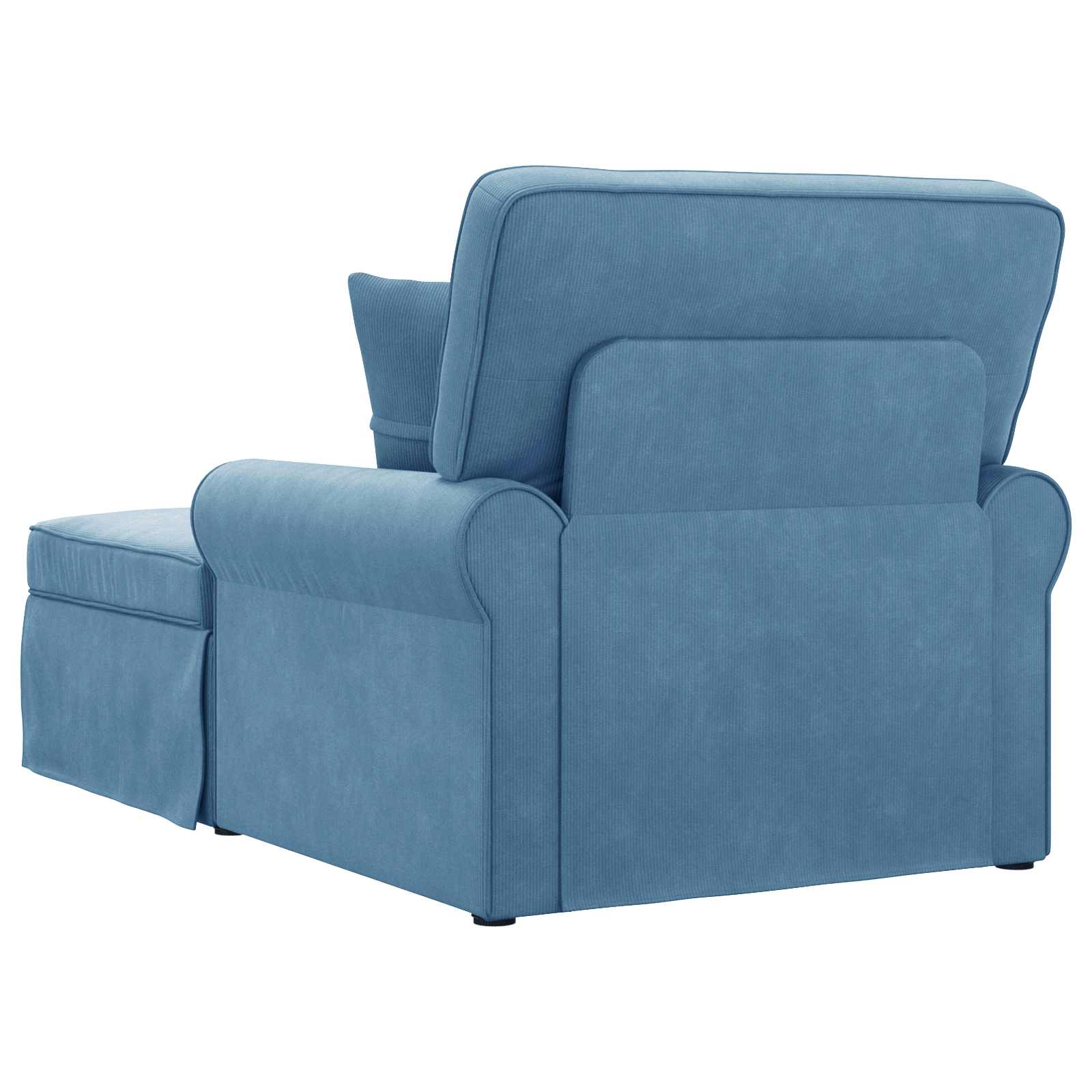Chaise Lounge met Rok met kussen 3 pcs Blauw Katoen Stof is nu te koop bij PeponiXL, paradijselijk wonen!