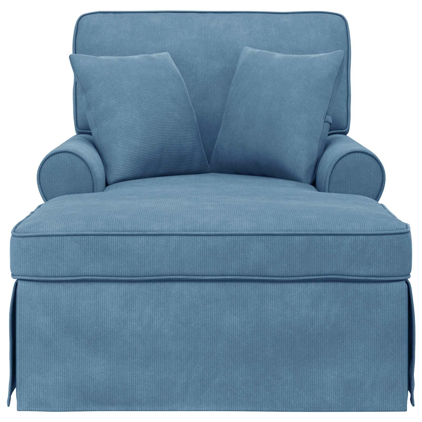 Chaise Lounge met Rok met kussen 3 pcs Blauw Katoen Stof is nu te koop bij PeponiXL, paradijselijk wonen!