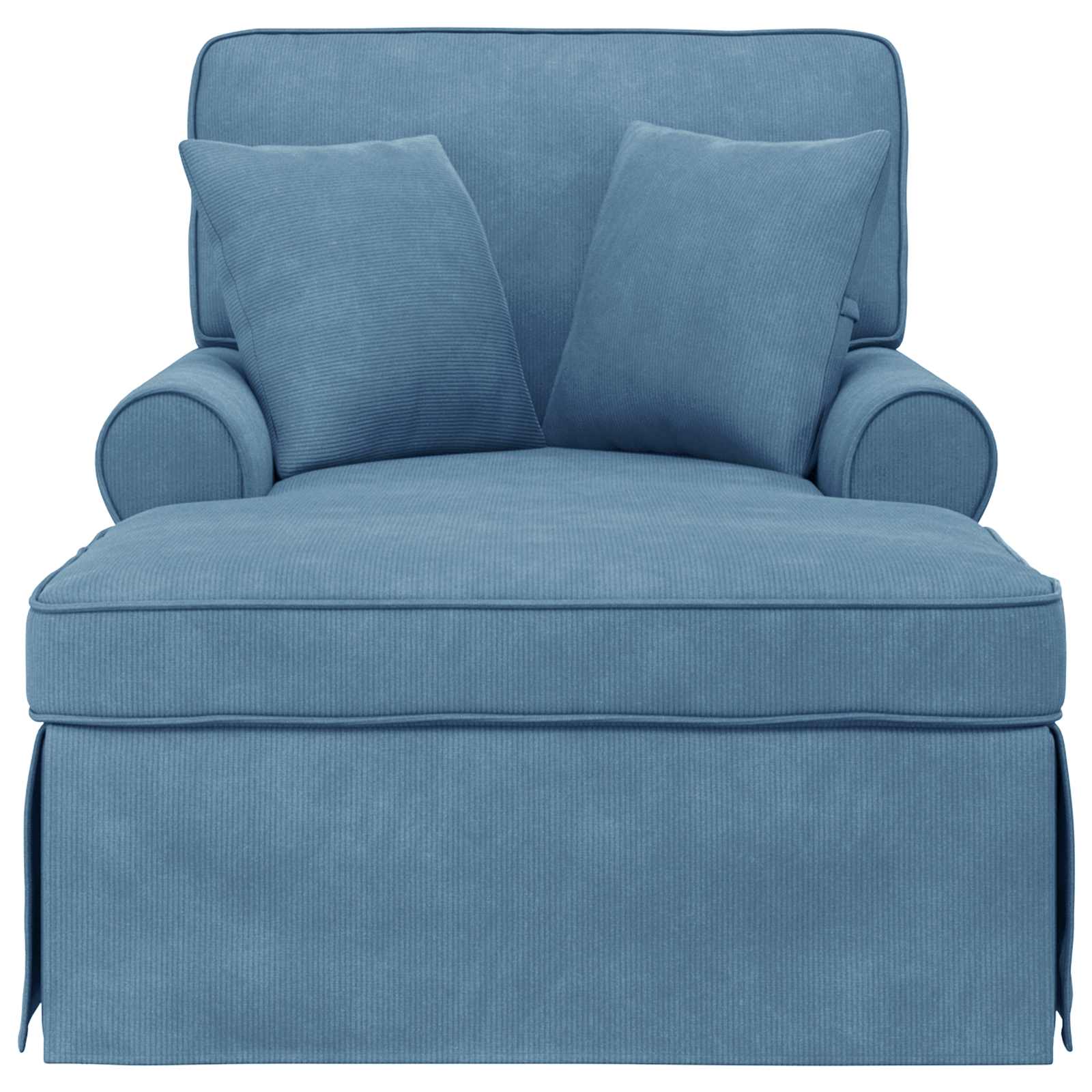 Chaise Lounge met Rok met kussen 3 pcs Blauw Katoen Stof is nu te koop bij PeponiXL, paradijselijk wonen!